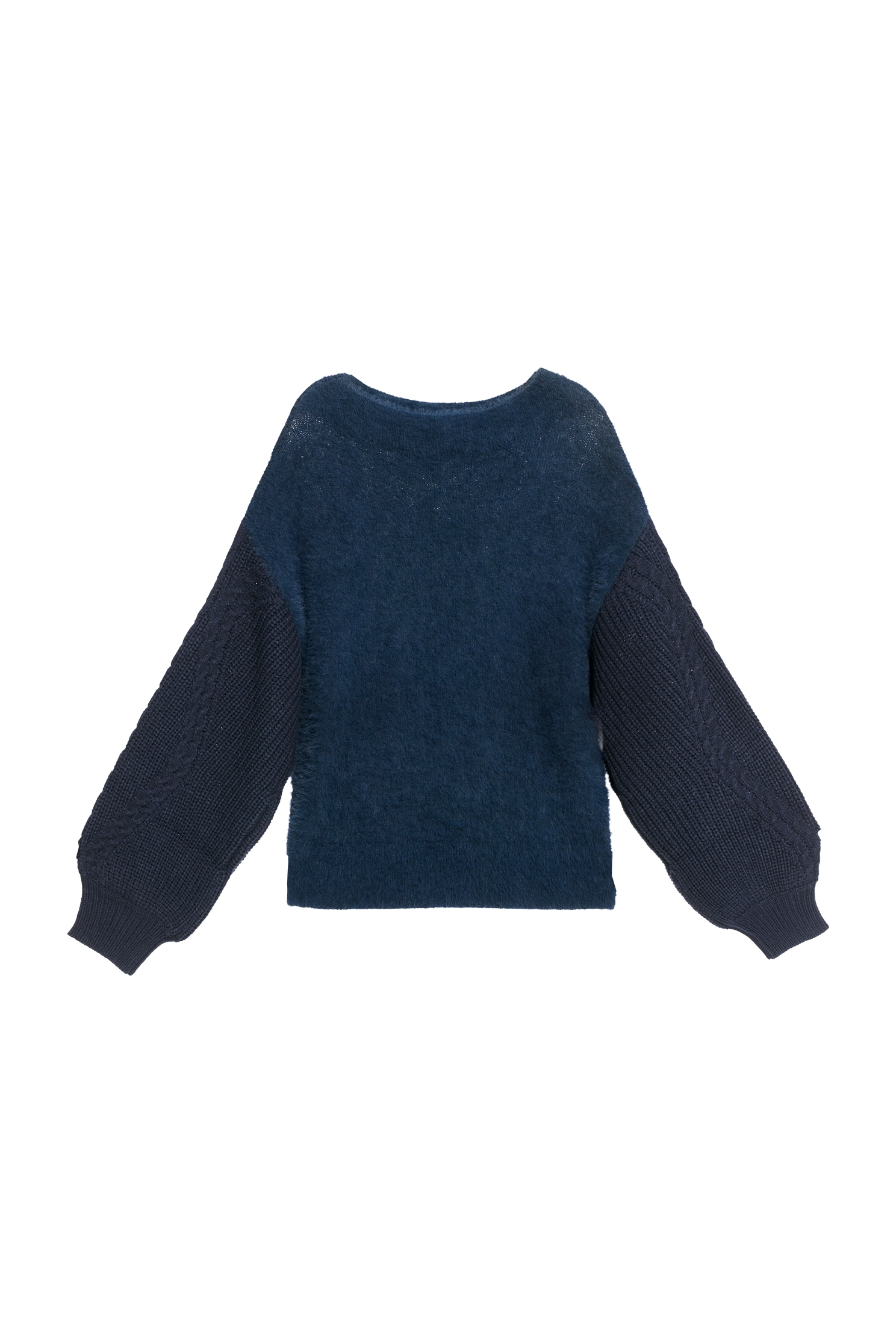 Faux Fur Navy Knit TopFaux Fur Navy Knit Top,Tops,Season (AW) Look,Knitted,Knitted tops,Knitted tops