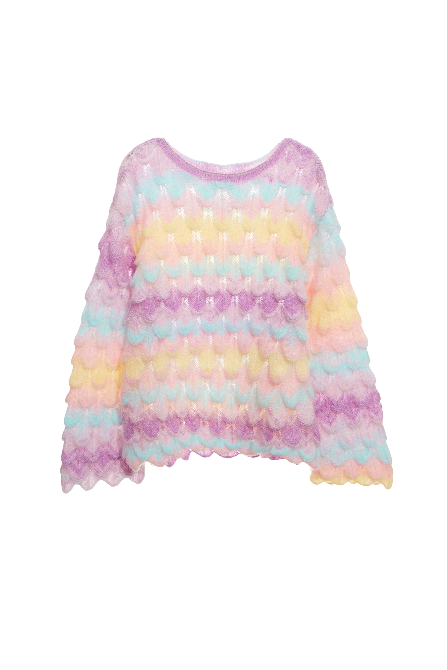 Multi Colour Fish Scale Knit TopMulti Colour Fish Scale Knit Top,Tops,bestselling,Season (AW) Look,Knitted,Knitted tops,Knitted tops