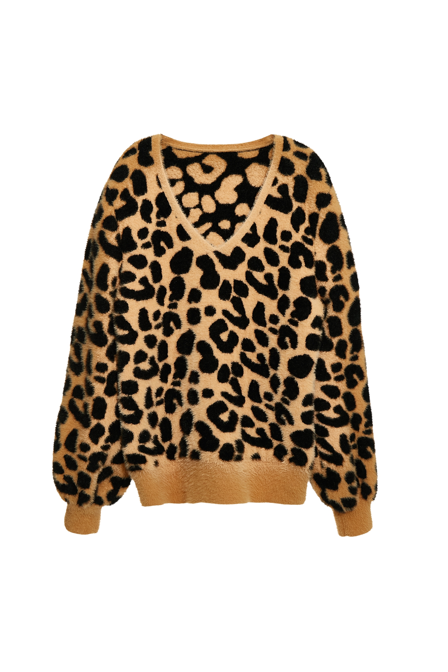 V-neck Leopard Print Knit TopV-neck Leopard Print Knit Top,Tops,Season (AW) Look,Knitted,Knitted tops,Knitted tops