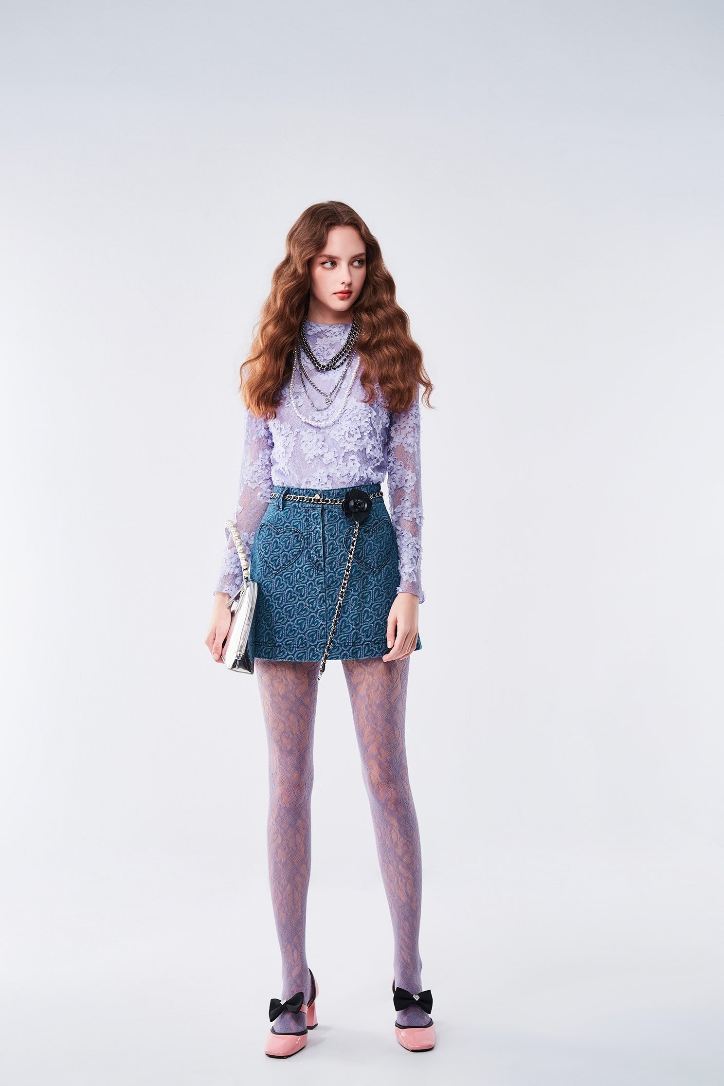 Floral Lace Long Sleeve Purple TopFloral Lace Long Sleeve Purple Top,Tops,bestselling,Season (AW) Look,Lace,Lace tops