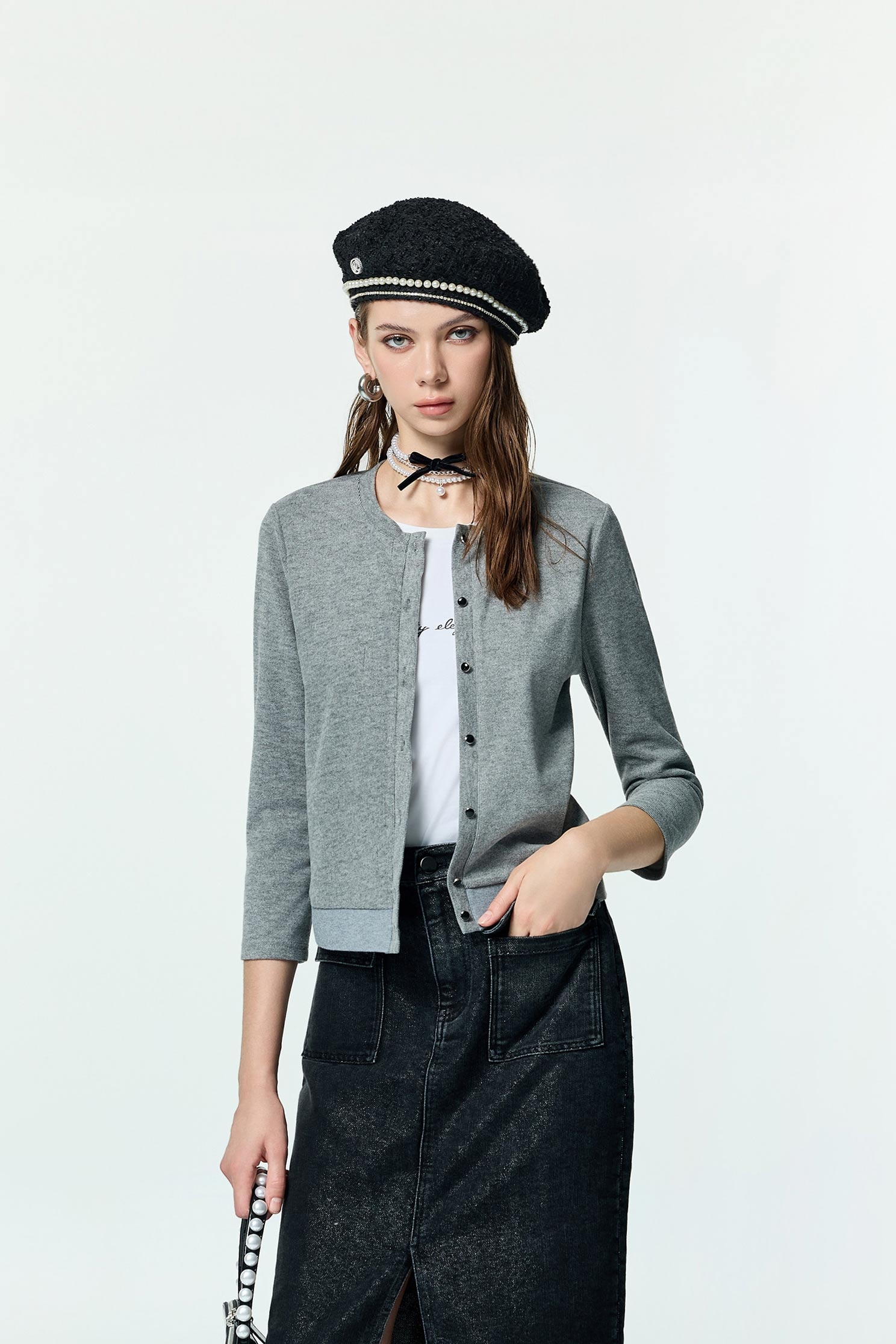 Fake Two Piece Long Sleeve TopFake Two Piece Long Sleeve Top,Tops,Embroidered,Season (AW) Look