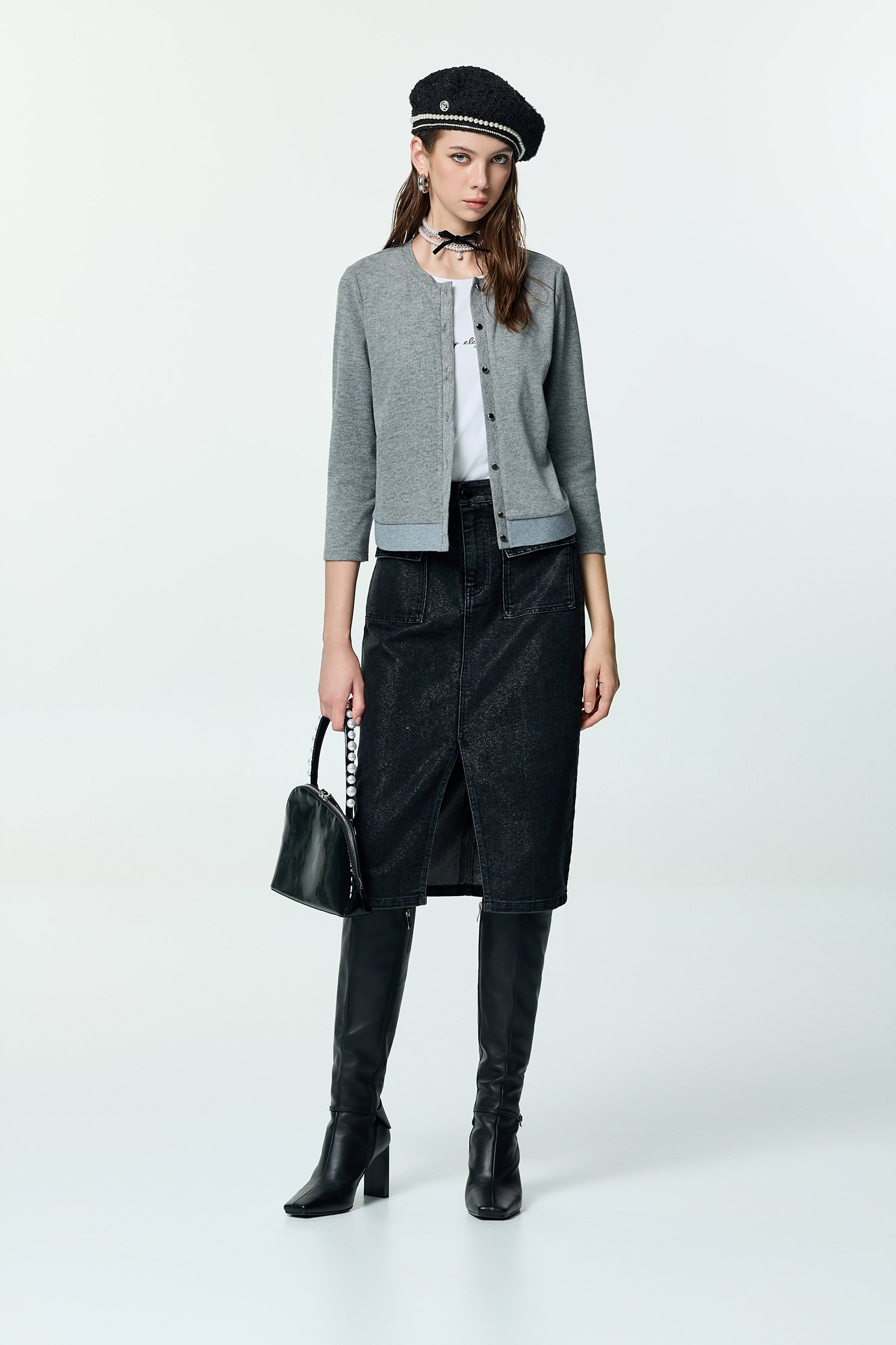Fake Two Piece Long Sleeve TopFake Two Piece Long Sleeve Top,Tops,Embroidered,Season (AW) Look