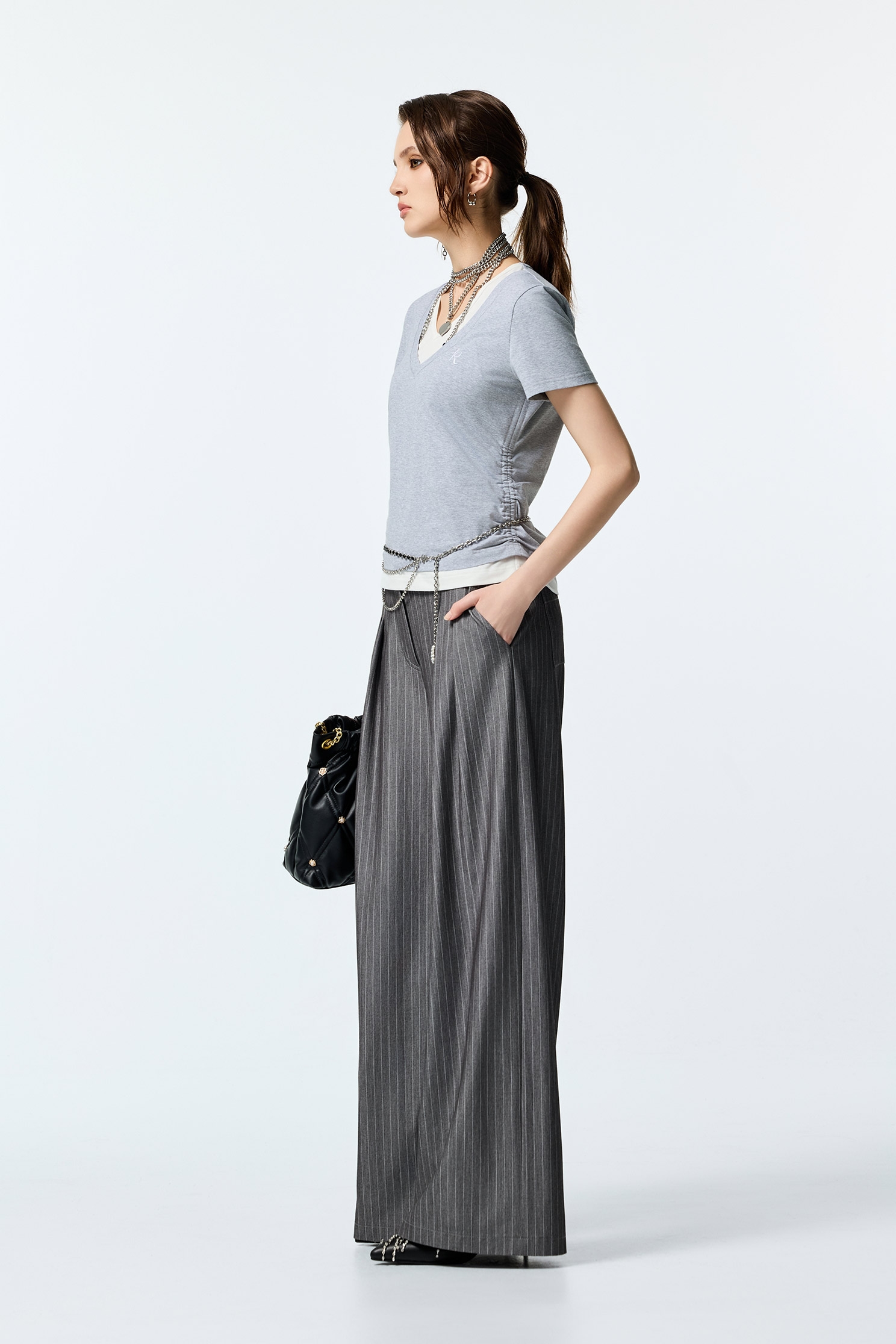 Fake Two Pice Short Sleeve TeeFake Two Pice Short Sleeve Tee,T-shirts,Tops,Season (AW) Look,Cotton