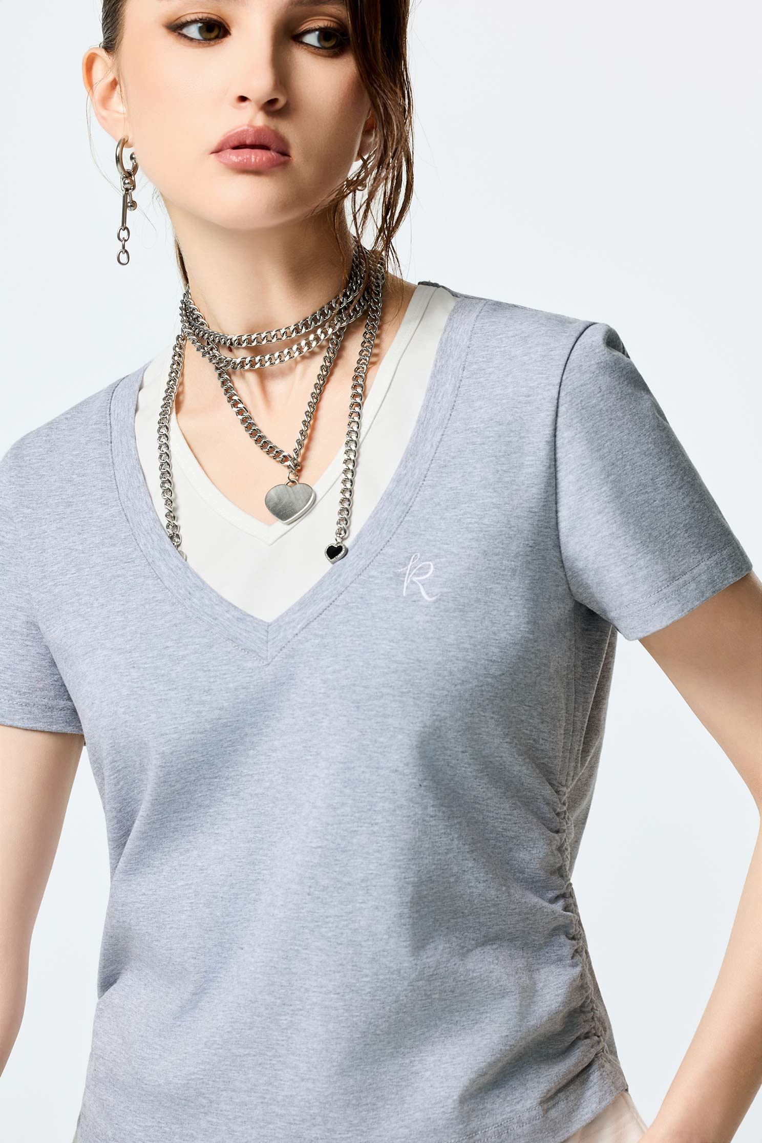 Fake Two Pice Short Sleeve TeeFake Two Pice Short Sleeve Tee,T-shirts,Tops,Season (AW) Look,Cotton