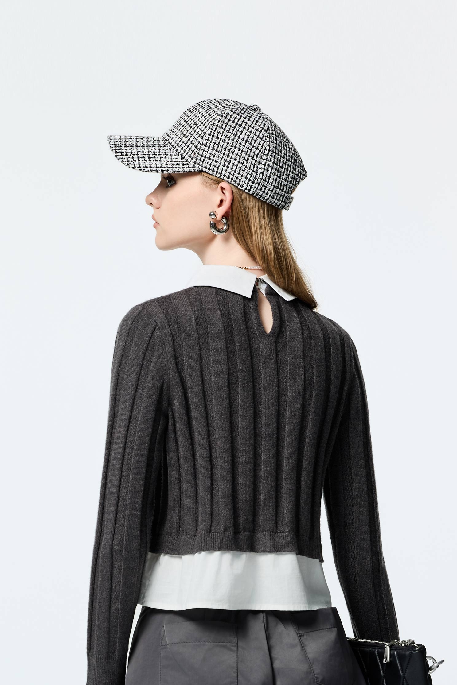 Fake Two Piece Grey Knit TopFake Two Piece Grey Knit Top,Tops,Season (AW) Look,Knitted,Knitted tops