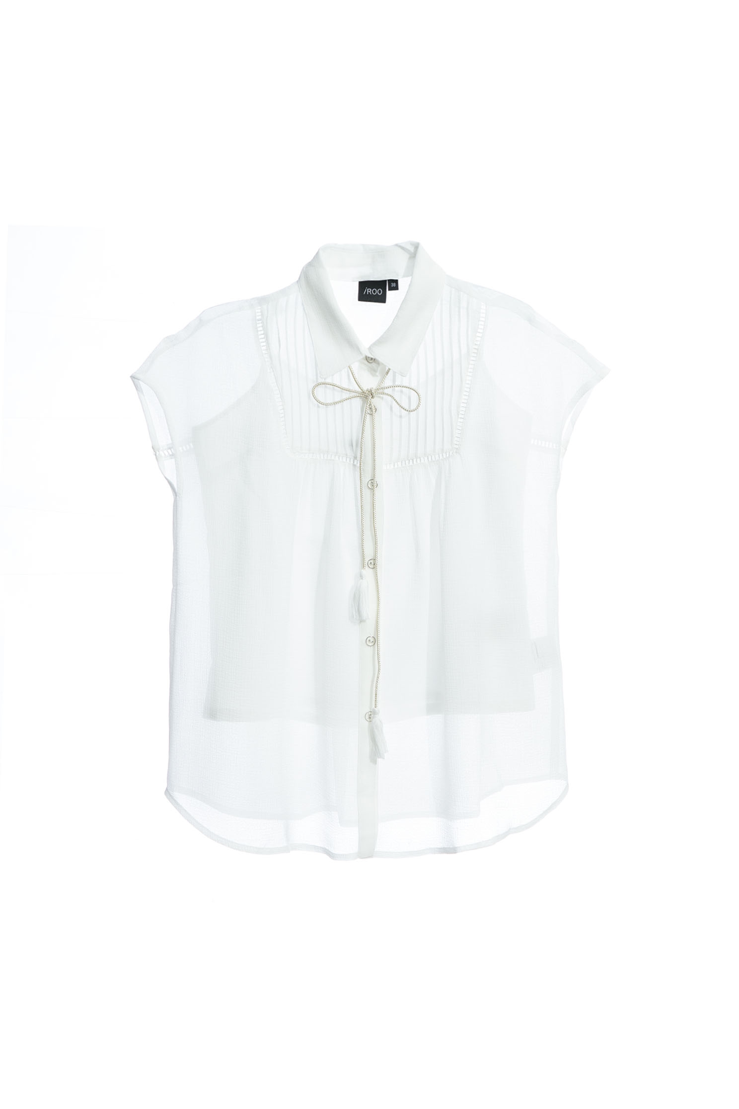 Collared Chiffon Top With Pintuck DetailPleated chiffon top,Tops,Season (AW) Look,Lace,Blouses,Chiffon,Chiffon tops