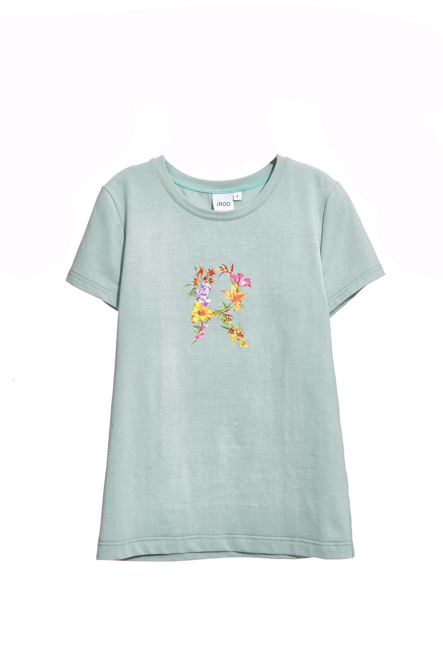 Basic Light Green Tee With Printed GraphicClassic T-shirt with letter print,T-shirts,T-shirts,Tops,Embroidered,Season (SS) Look,Cotton,comfotism