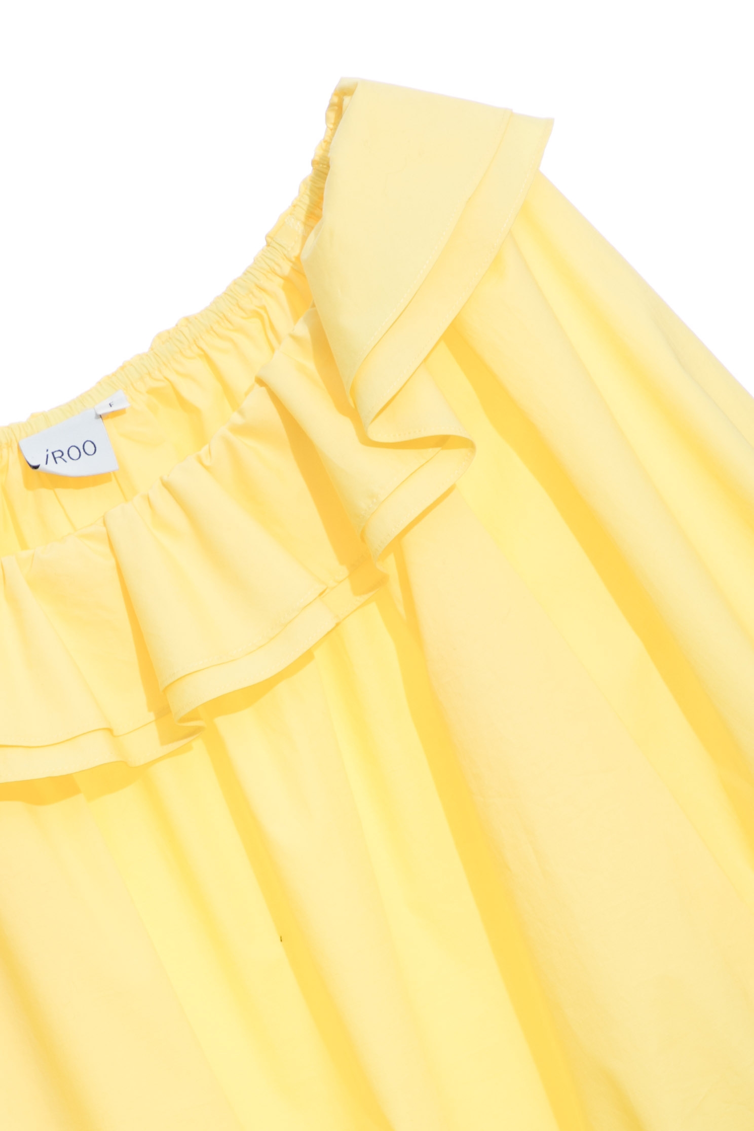 Flounce Collar Yellow TopTop with ruffled design,Tops,Season (SS) Look,Cotton,fashionart