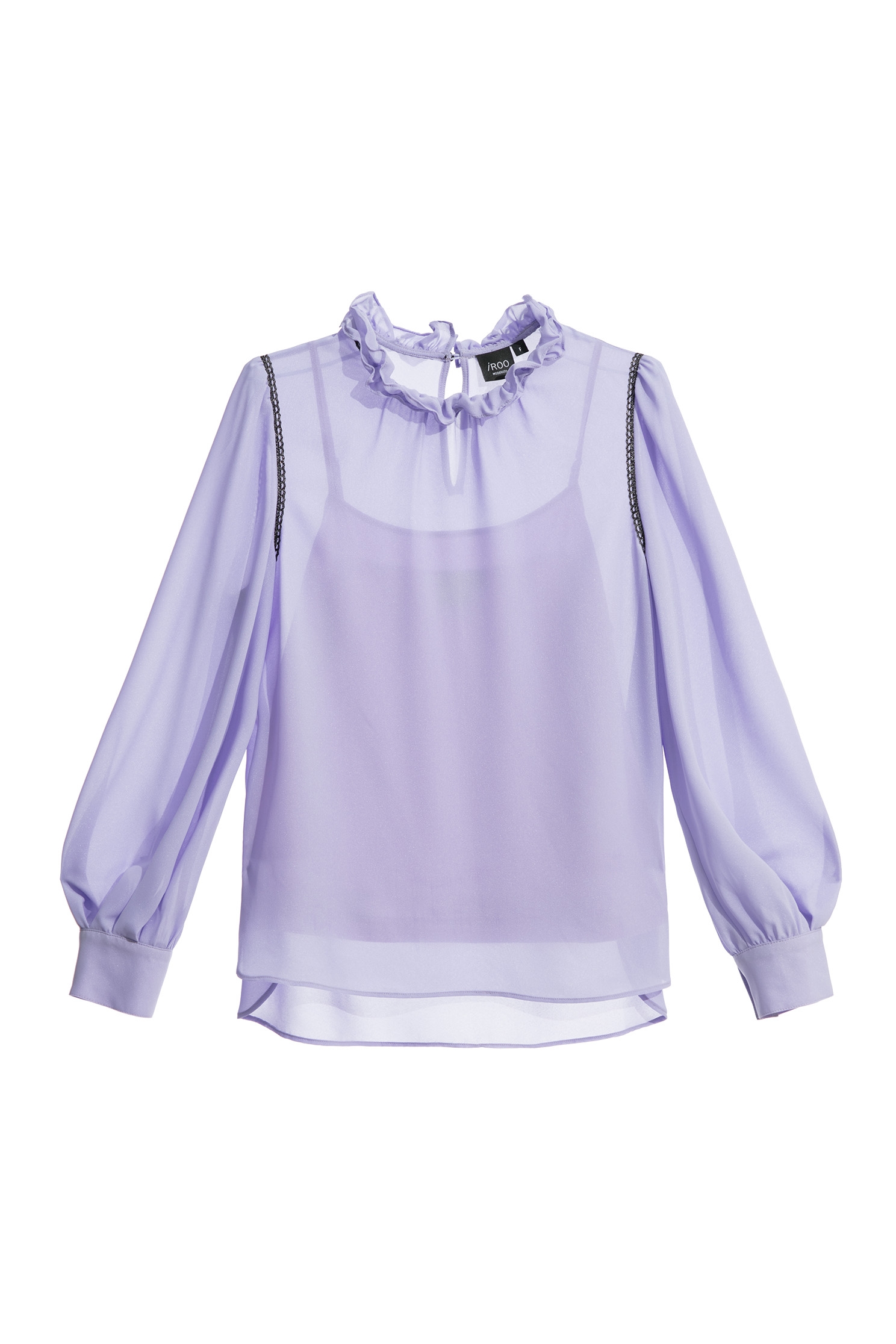 Long sleeve Ruffle Collar Chiffon TopLong sleeve Ruffle Collar Chiffon Top,Tops,Under shirts,Season (SS) Look,Blouses,Chiffon