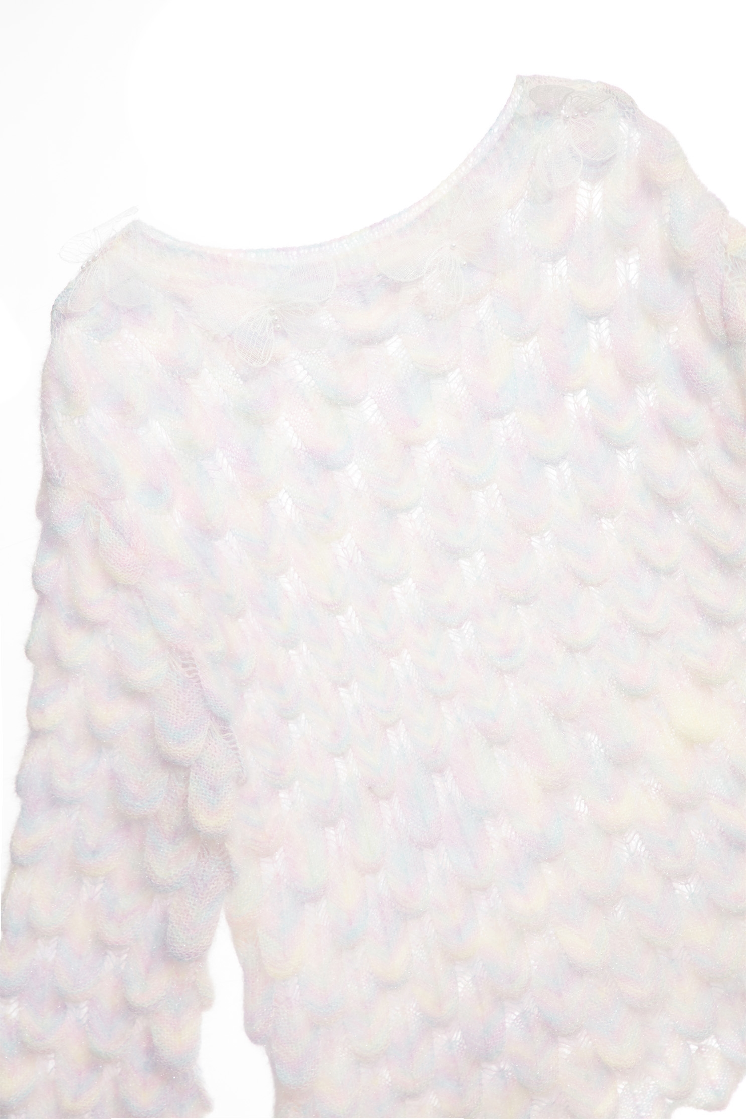 Multi Colour Fish Scale Knit TopMulti Colour Fish Scale Knit Top,Tops,Season (SS) Look,Lace,Knitted,Knitted tops,Knitted tops