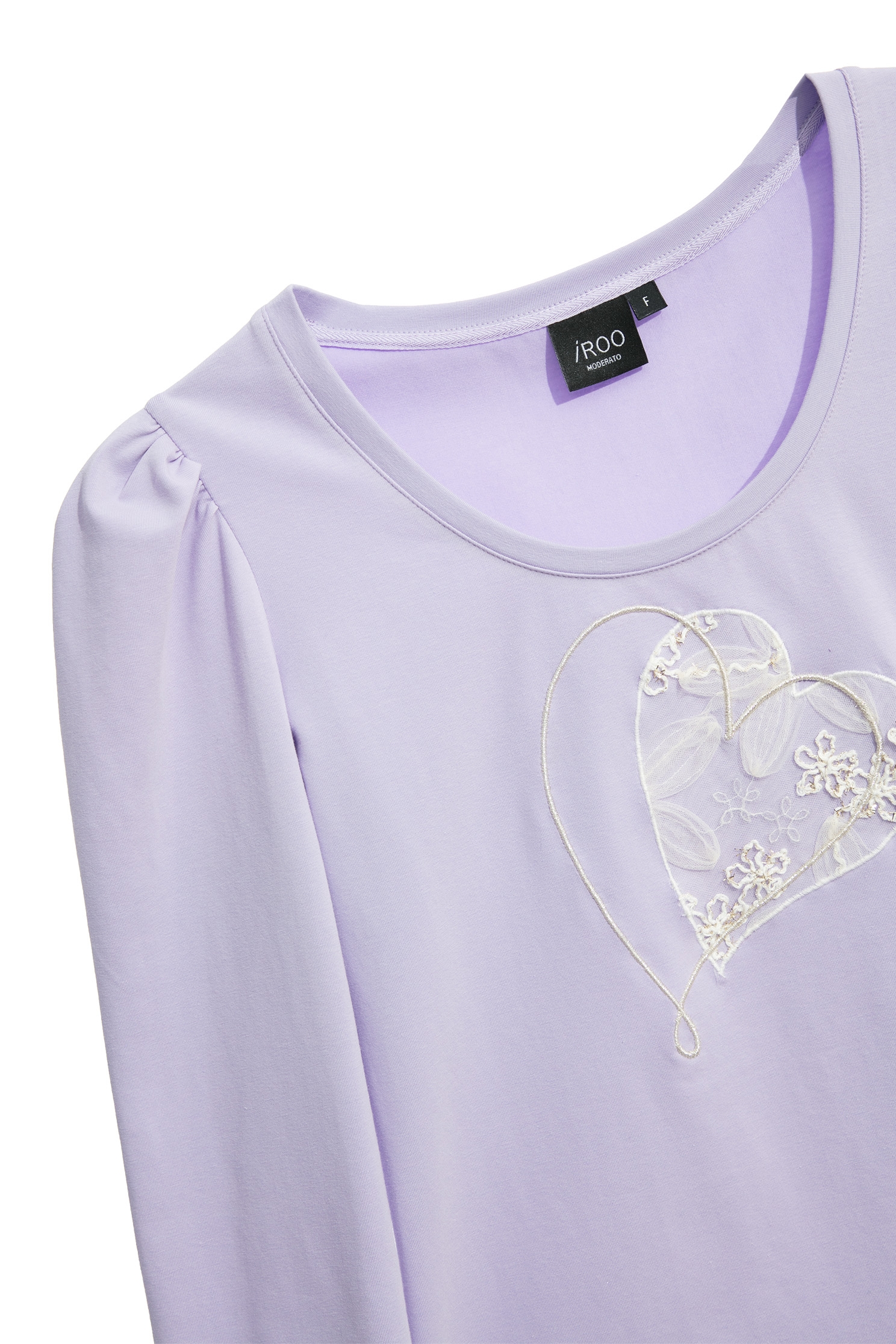 Puff Sleeve Heart Graphic TopPuff Sleeve Heart Graphic Top,T-shirts,Tops,Season (SS) Look,Embroidered