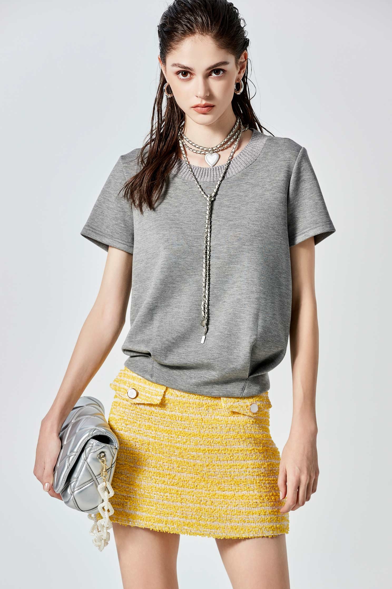 Grey Short Sleeve TeeGrey Short Sleeve Tee,Tops,Season (SS) Look