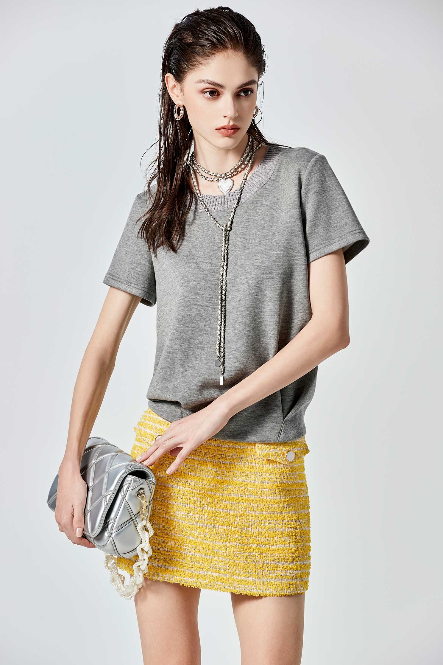 Grey Short Sleeve TeeGrey Short Sleeve Tee,Tops,Season (SS) Look