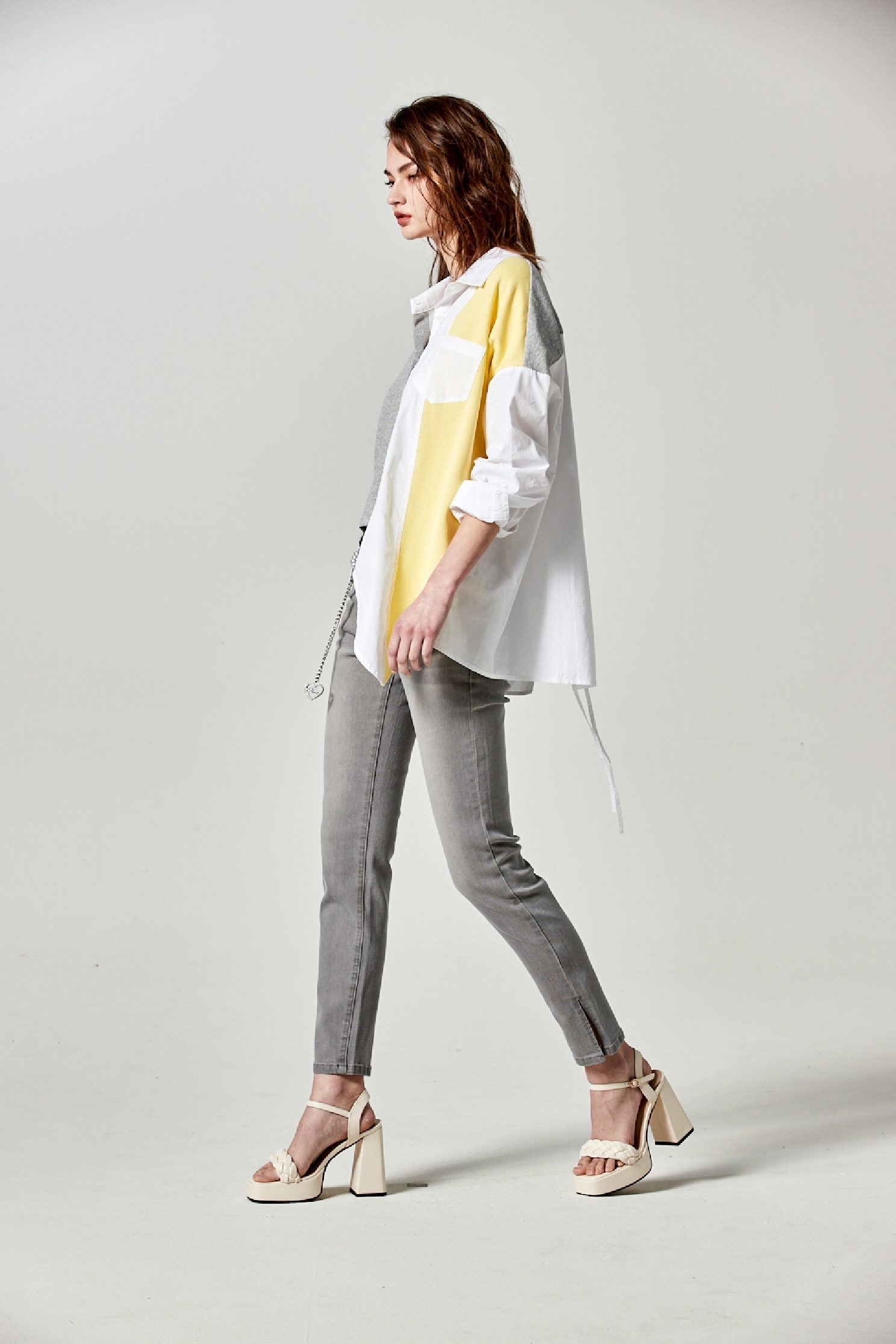 Oversize Patchwork Asymmetric BlouseOversize Patchwork Asymmetric Blouse,Tops,Season (SS) Look,Blouses