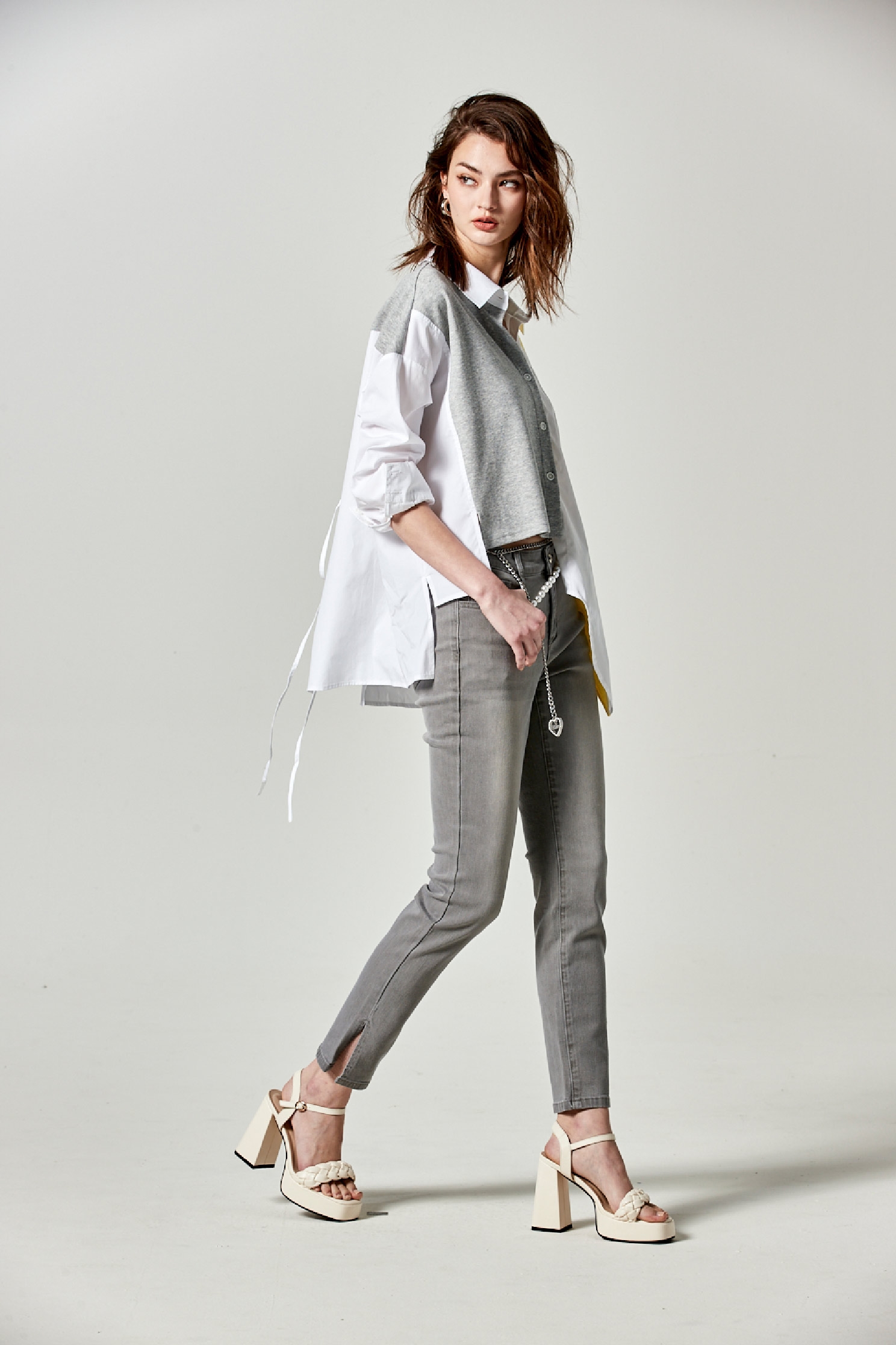 Oversize Patchwork Asymmetric BlouseOversize Patchwork Asymmetric Blouse,Tops,Season (SS) Look,Blouses