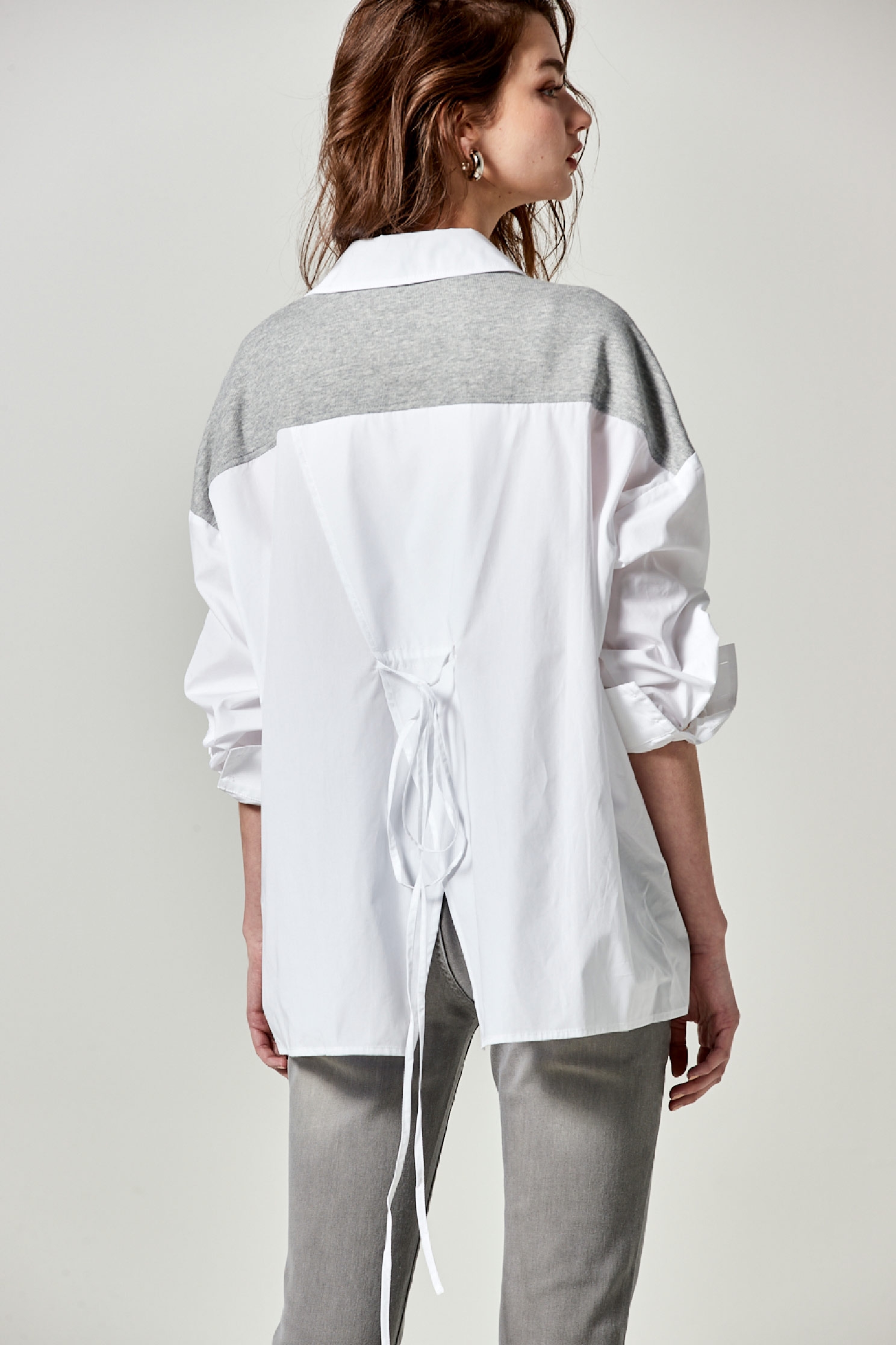 Oversize Patchwork Asymmetric BlouseOversize Patchwork Asymmetric Blouse,Tops,Season (SS) Look,Blouses