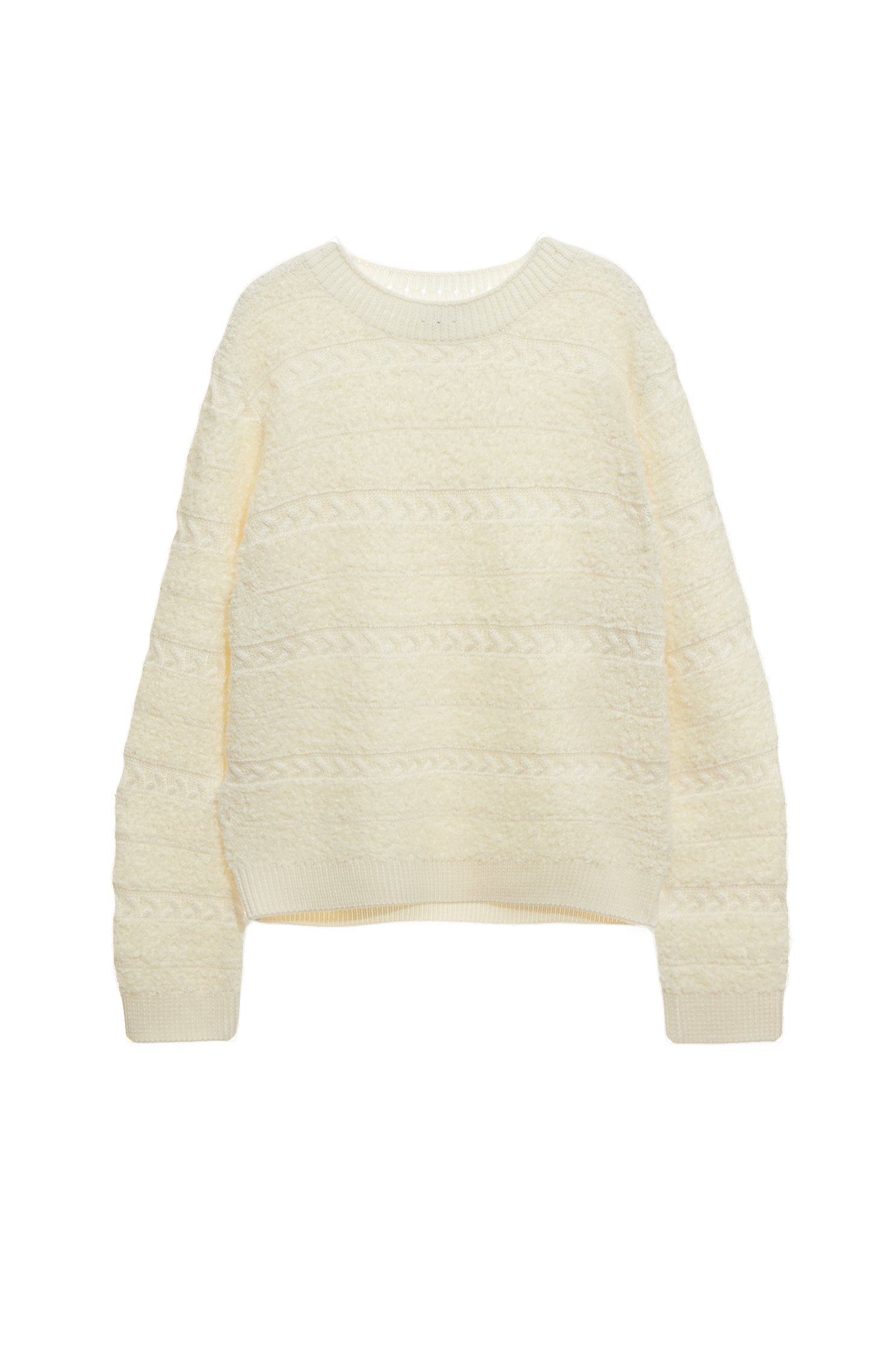 Long Sleeve Off White Knit TopLong Sleeve Off White Knit Top,Tops,Stripe,Season (AW) Look,Lace,Knitted,Knitted tops,Knitted tops