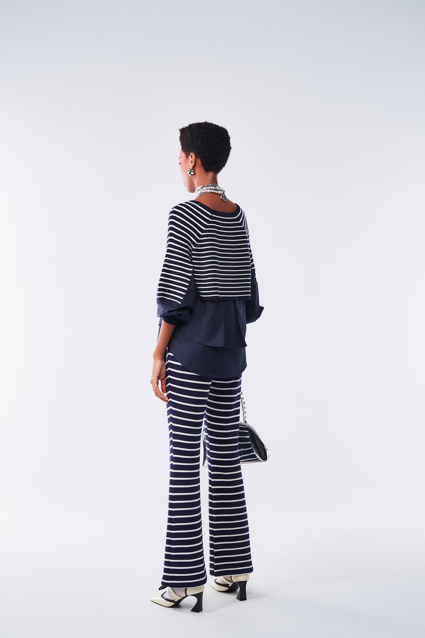 Fake Two Piece Stripe Knit TopFake Two Piece Stripe Knit Top,Tops,Stripe,Season (AW) Look,Blouses,Knitted,Knitted tops,Knitted tops