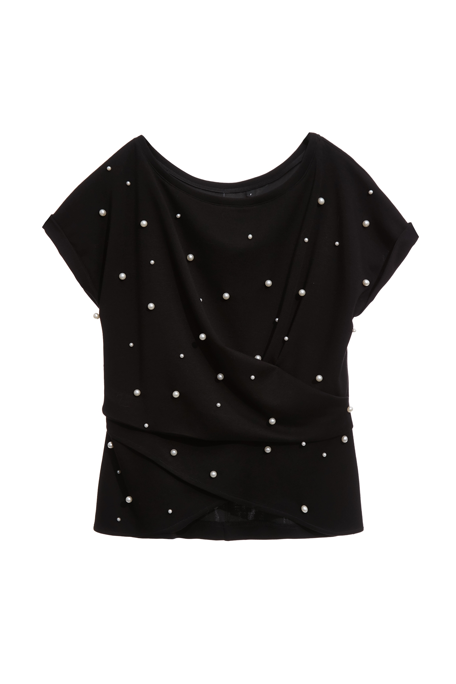 Pearl Applique Short Sleeve TopPearl Applique Short Sleeve Top,Office Looks,Tops,pearl,Season (AW) Look,Valentine