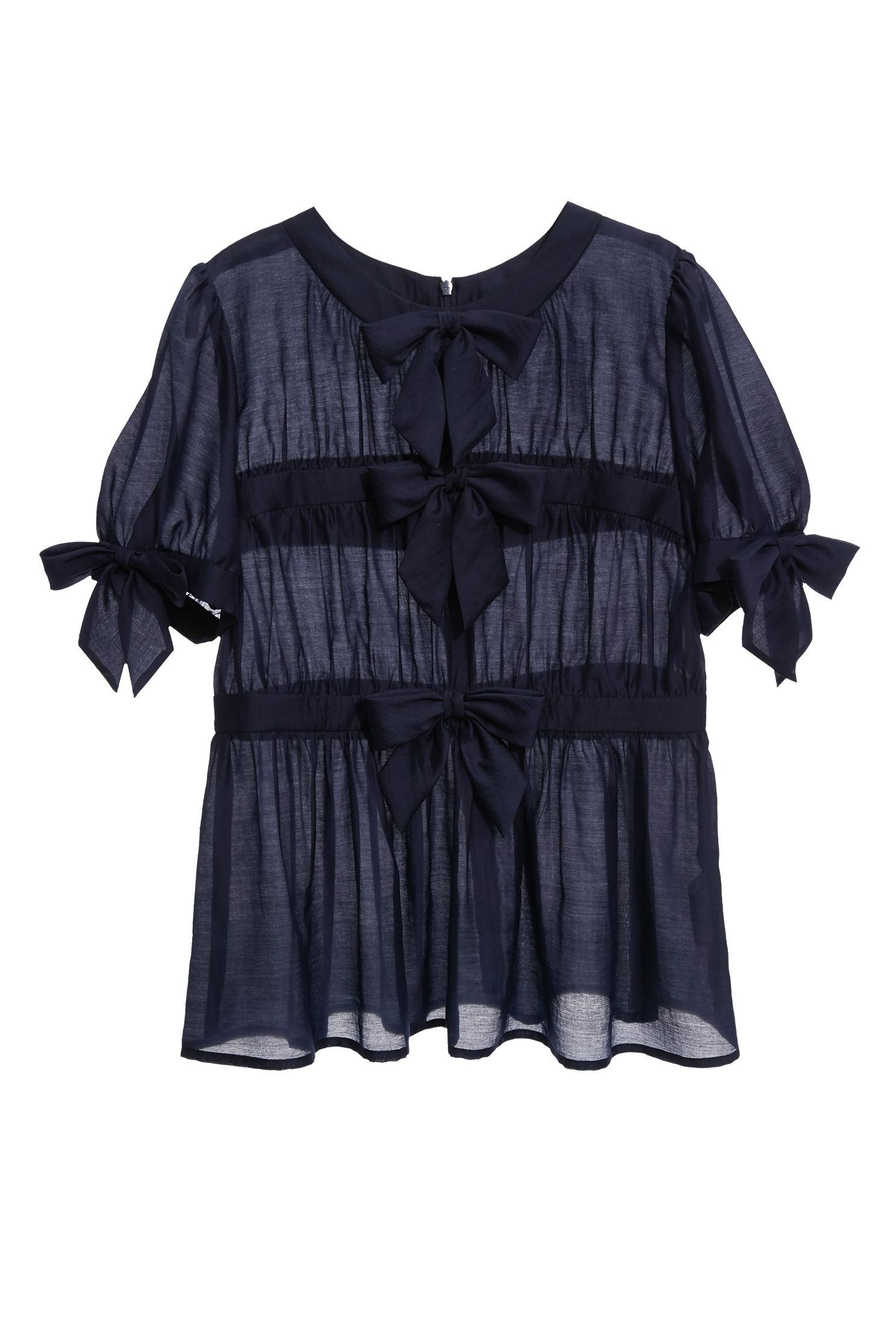 Bow Detail Navy TopBow Detail Navy Top,Tops,Season (AW) Look,bows