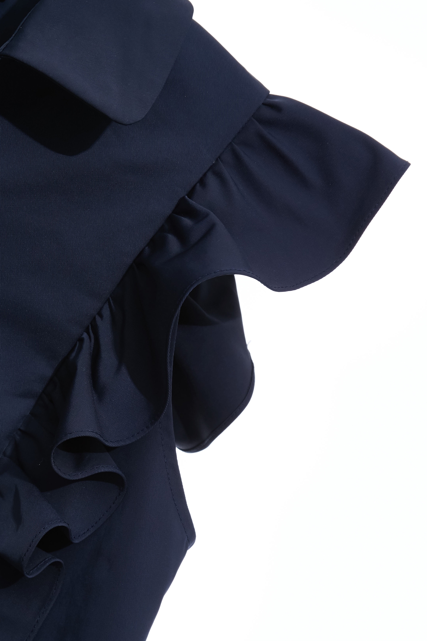 Navy Ruffle Button Front VestNavy Ruffle Button Front Vest,Tops,Season (AW) Look