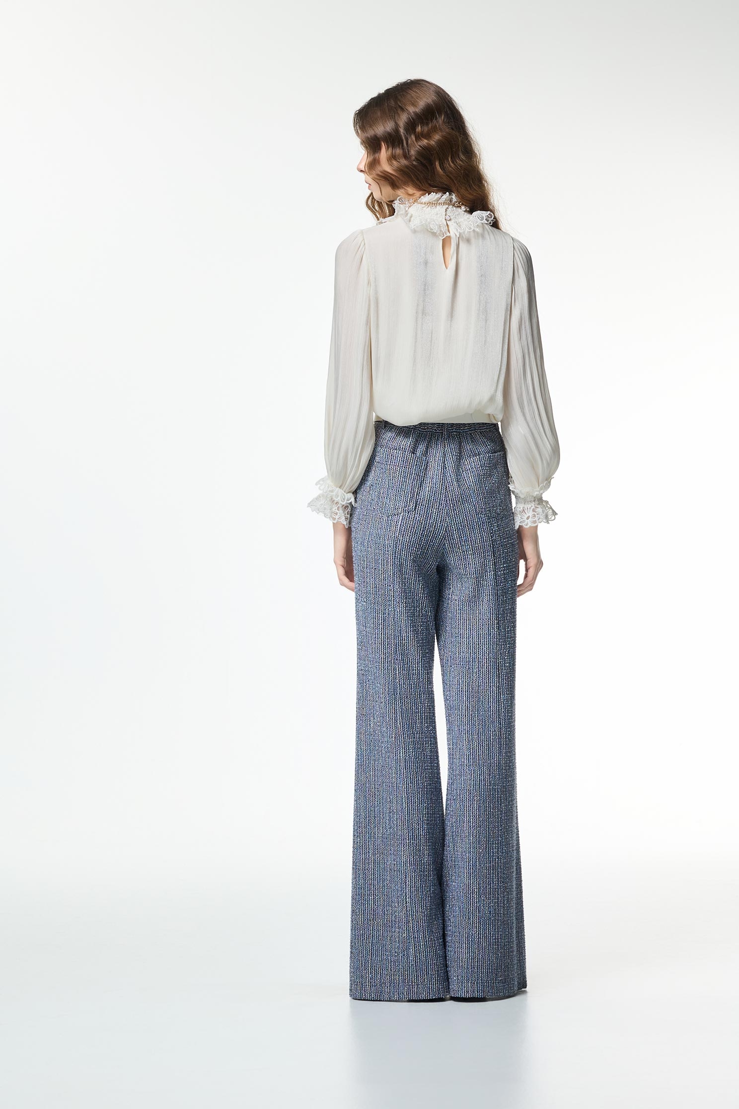 Long Sleeve Lace Detail Ruffle TopLong Sleeve Lace Detail Ruffle Top,Tops,Season (AW) Look,Lace