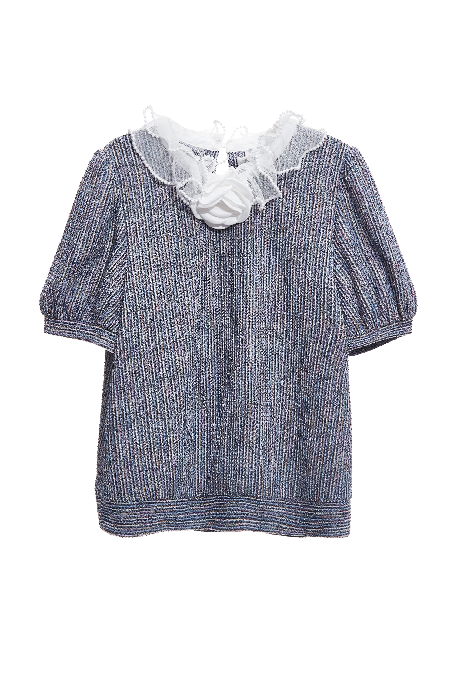 Ruffle Collar Short Sleeve TopRuffle Collar Short Sleeve Top,Tops,pearl,Season (AW) Look