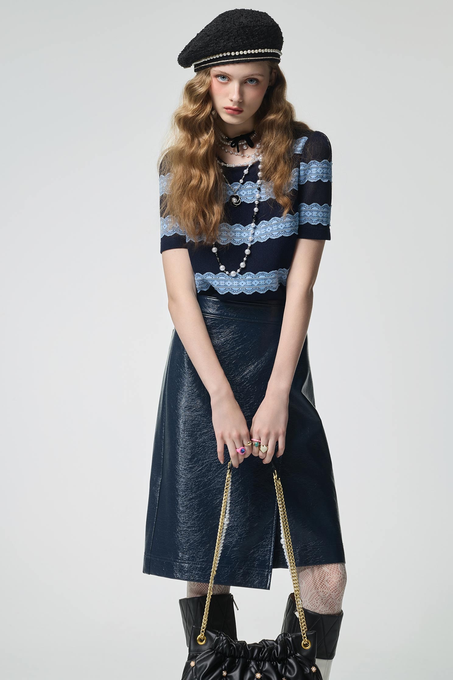 Contrast Lace Detail Short Sleeve TopContrast Lace Detail Short Sleeve Top,Tops,Season (AW) Look,Lace