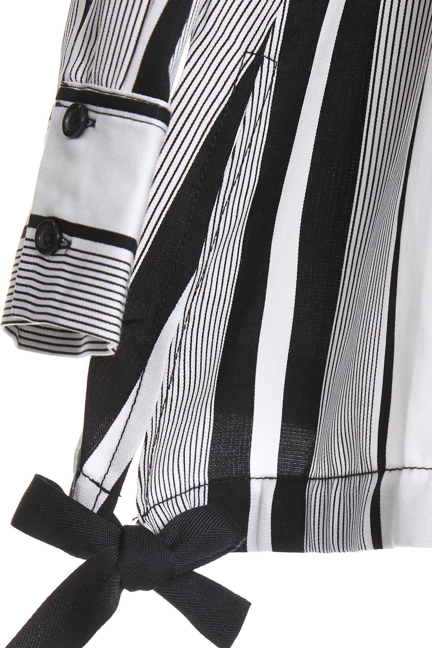 Stripe Printed Long Sleeve TopINVERTED LAPEL COLLAR top,Tops,Rayon,Stripe,Season (AW) Look,Long tops,Long sleeve tops