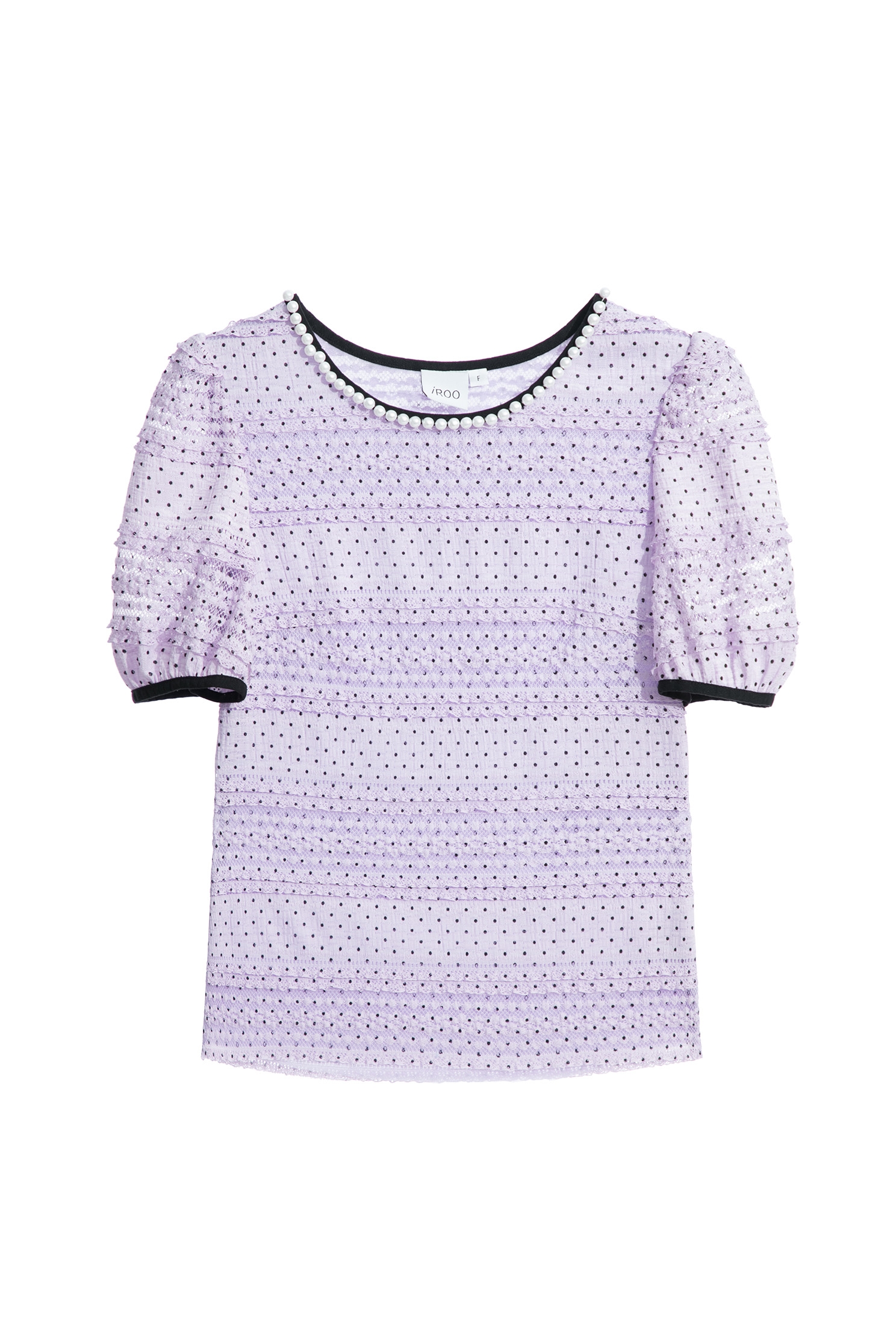 Puff Sleeve Polka Dot TopPuff Sleeve Polka Dot Top,Tops,Season (SS) Look,pearl,Lace