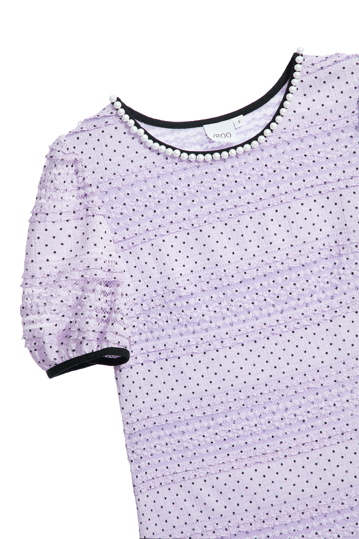 Puff Sleeve Polka Dot TopPuff Sleeve Polka Dot Top,Tops,Season (SS) Look,pearl,Lace