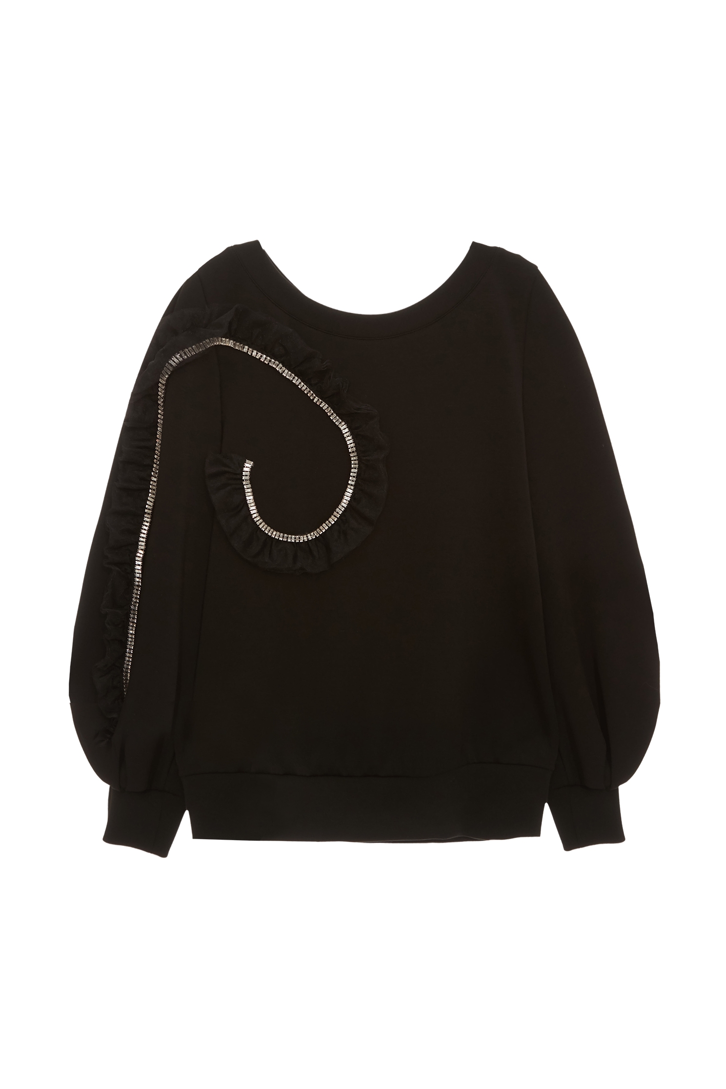 Chain Detail Long Sleeve Black TopChain Detail Long Sleeve Black Top,Tops,Season (SS) Look