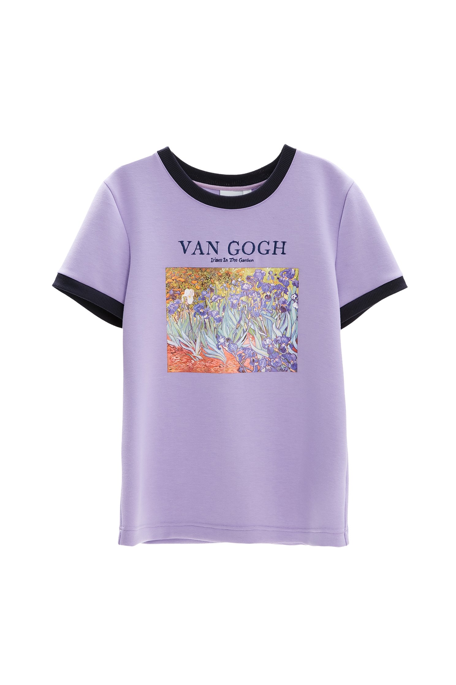 Front Graphic Purple Tee With Contrast Trim DetailFront Graphic Purple Tee With Contrast Trim Detail,T-shirts,Tops,Season (SS) Look