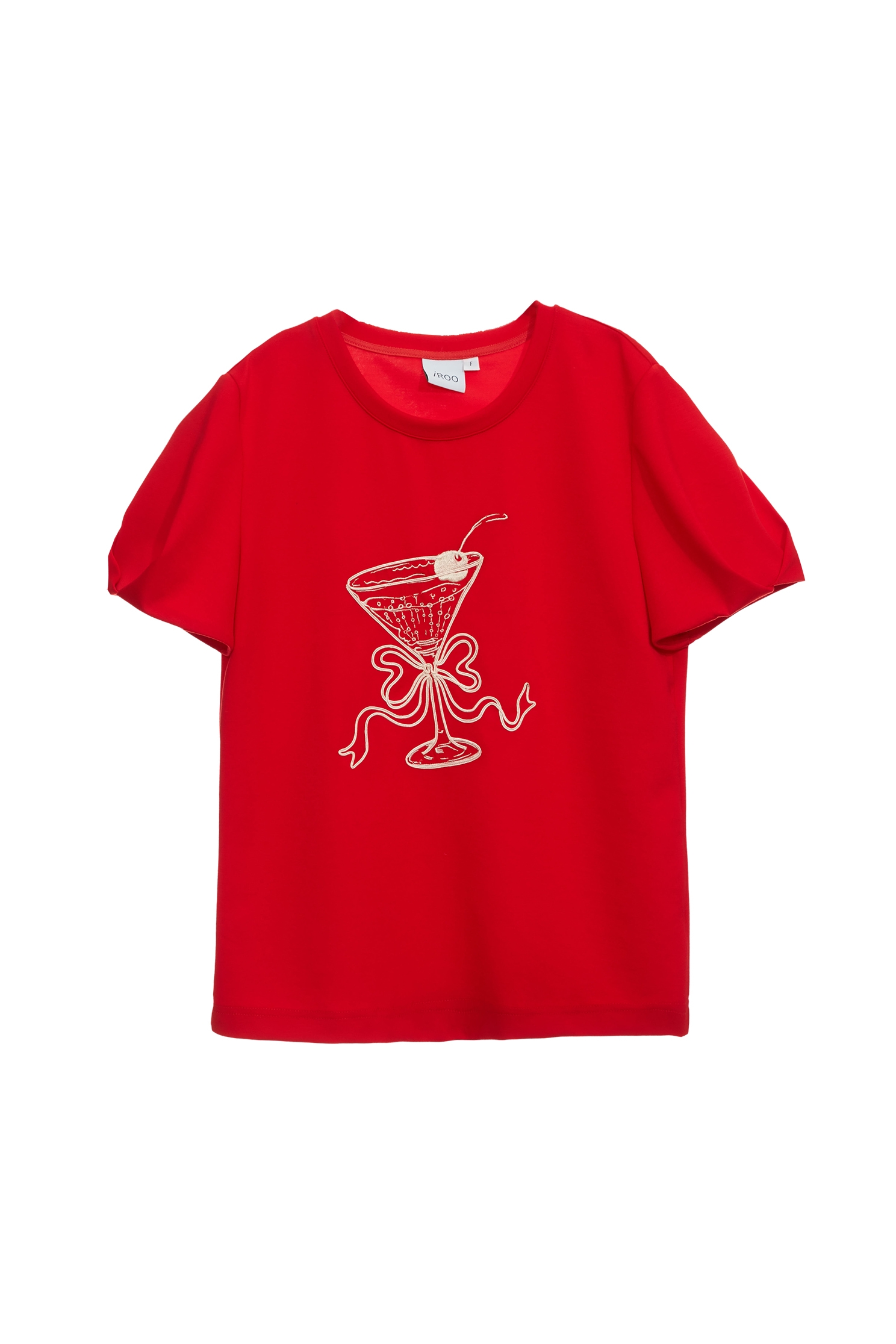 Front Graphic Short Sleeve Red TeeFront Graphic Short Sleeve Red Tee,T-shirts,Tops,Embroidered,Season (SS) Look,Embroidered tops