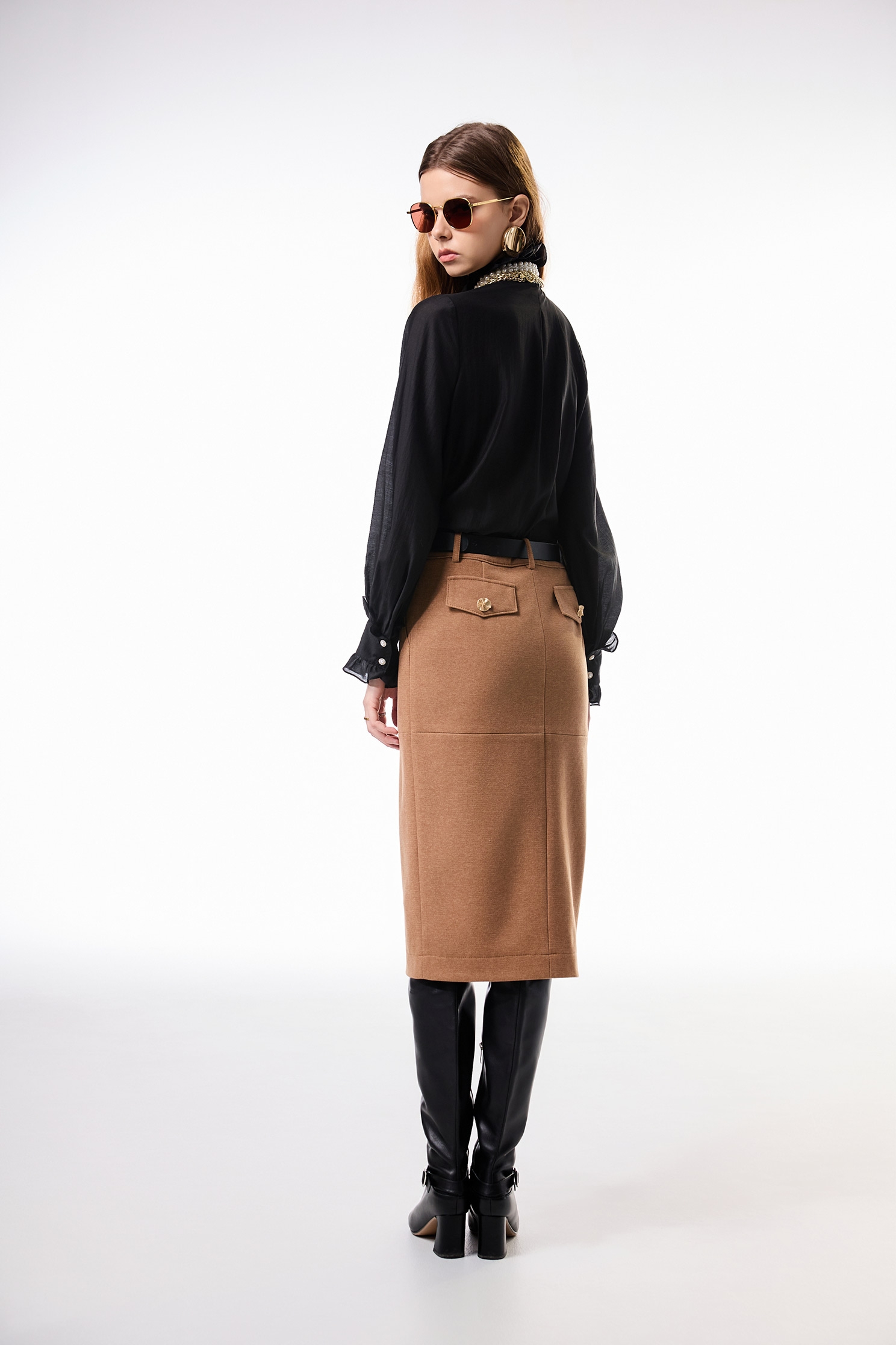 Ruffle With Pearl Detail BlouseRuffle With Pearl Detail Blouse,Tops,pearl,Season (AW) Look,black tops