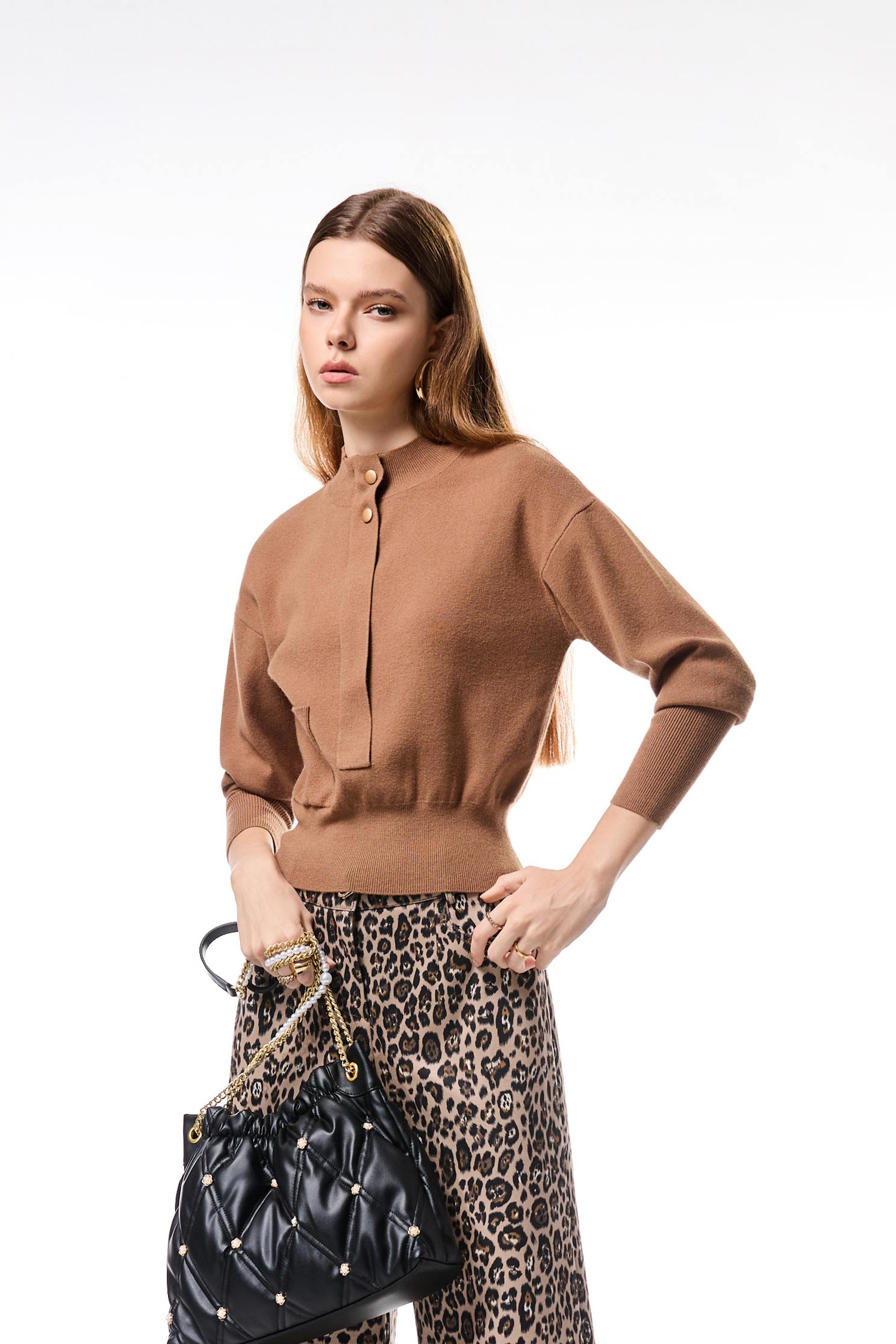 Patch Pocket Long Sleeve Knit TopPatch Pocket Long Sleeve Knit Top,Tops,Season (AW) Look,Knitted,Knitted tops