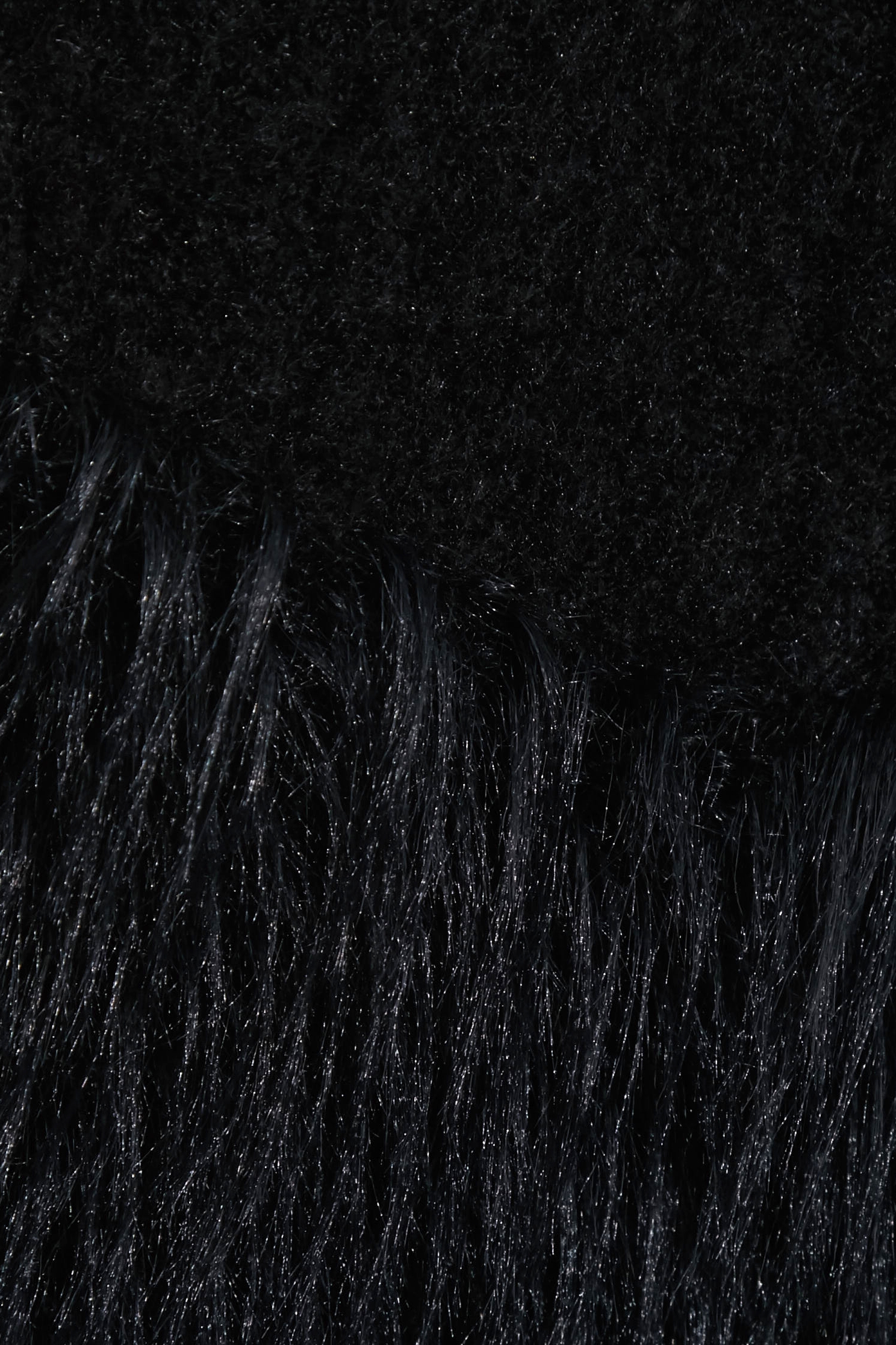 Faux Fur Detail Knit TopFaux Fur Detail Knit Top,Tops,Season (AW) Look,Knitted,Knitted tops,black tops