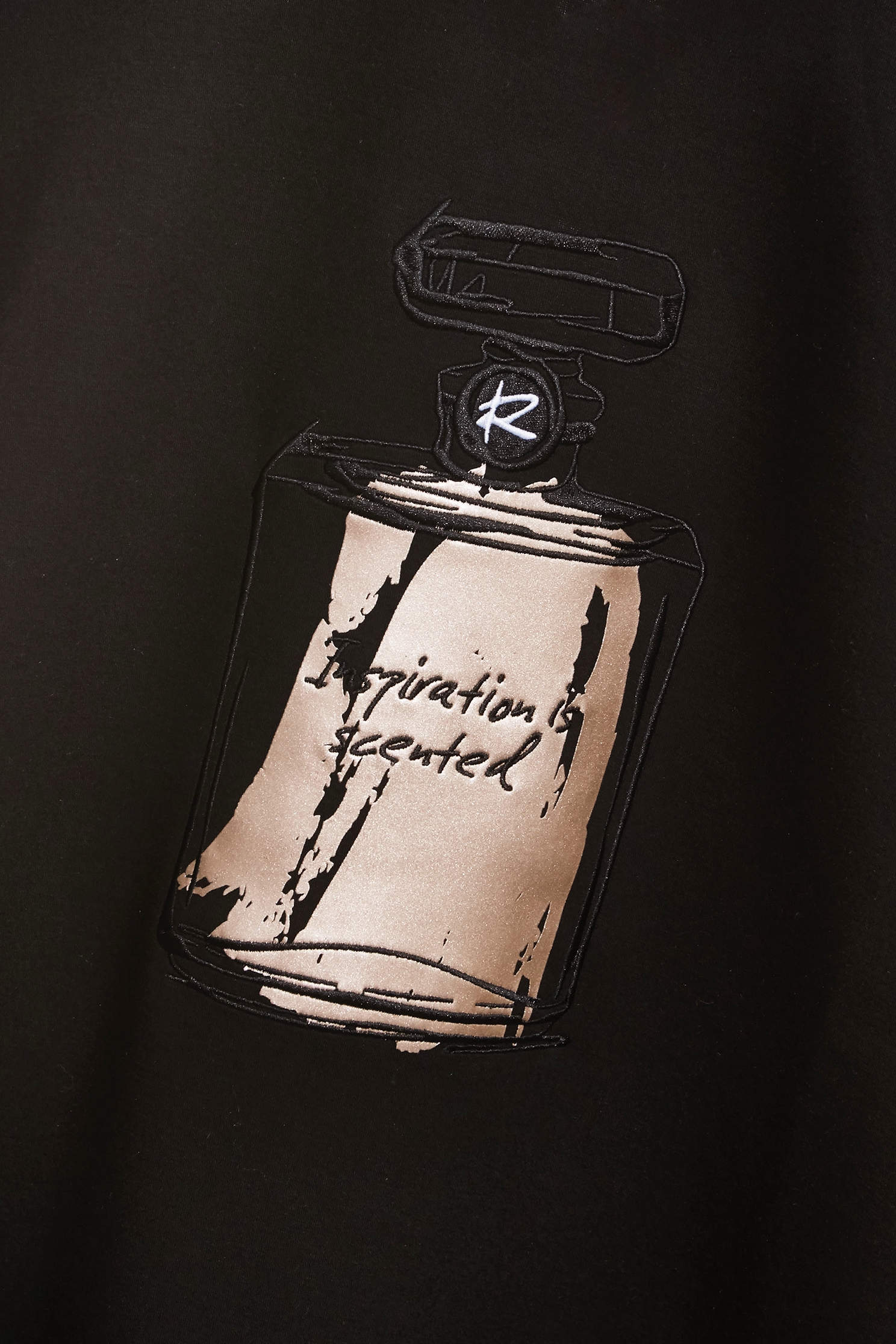 Front Graphic Long Sleeve Black TopFront Graphic Long Sleeve Black Top,Tops,Embroidered,Season (AW) Look,black tops