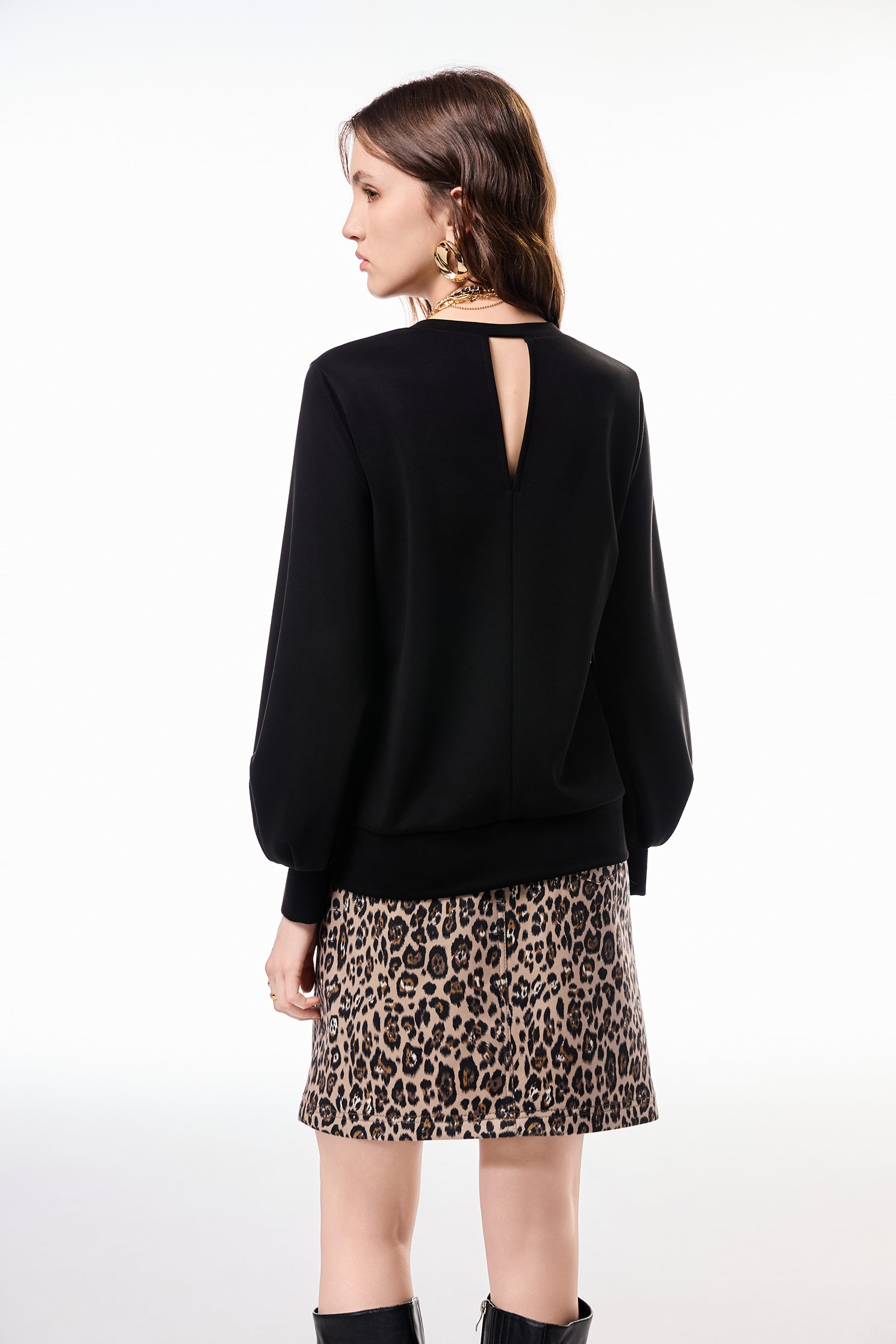 Front Graphic Long Sleeve Black TopFront Graphic Long Sleeve Black Top,Tops,Embroidered,Season (AW) Look,black tops