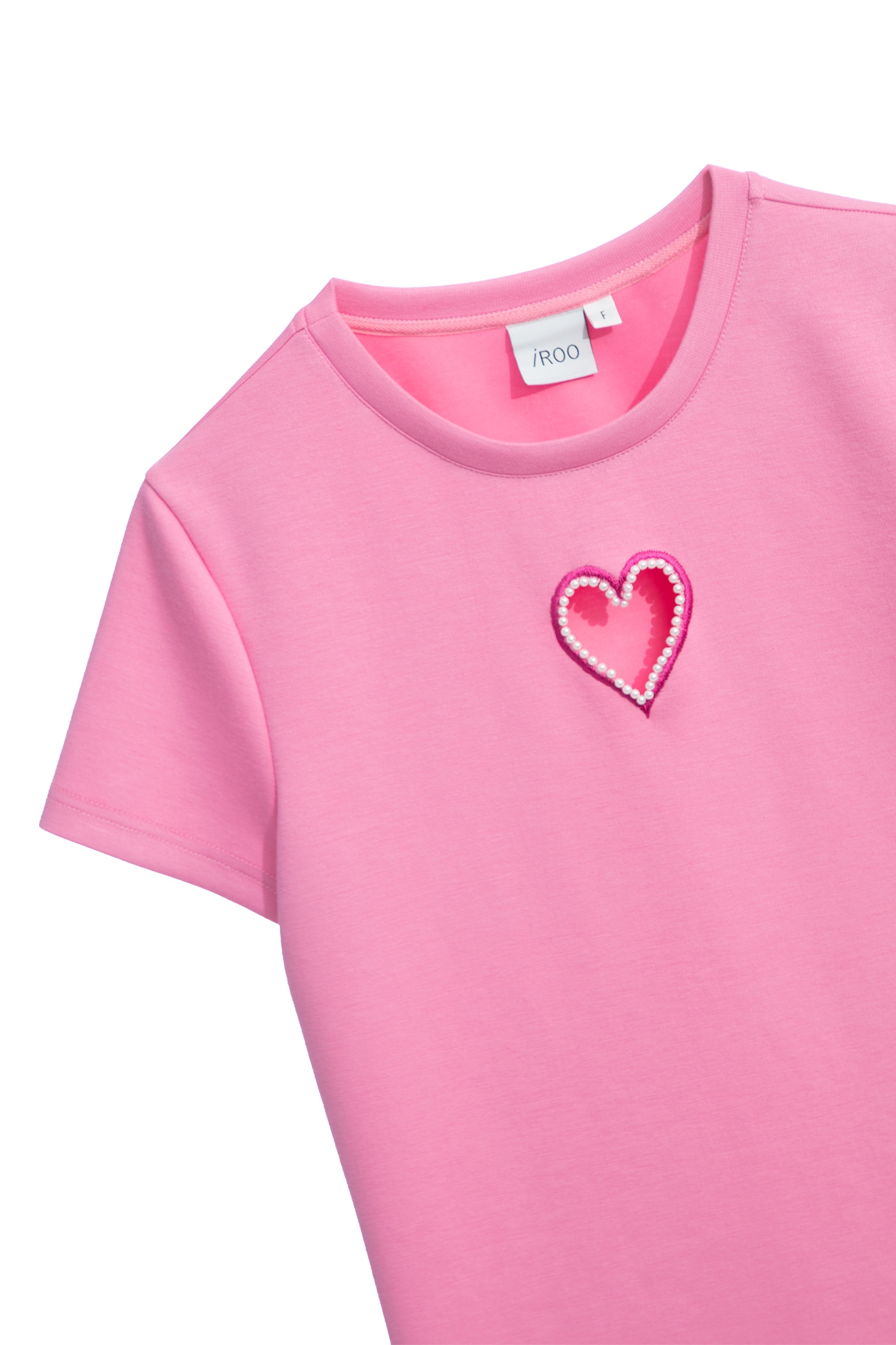 Heart Logo Short Sleeve Pink TeeHeart Logo Short Sleeve Pink Tee,Tops,Embroidered,Season (SS) Look,pearl,Embroidered tops