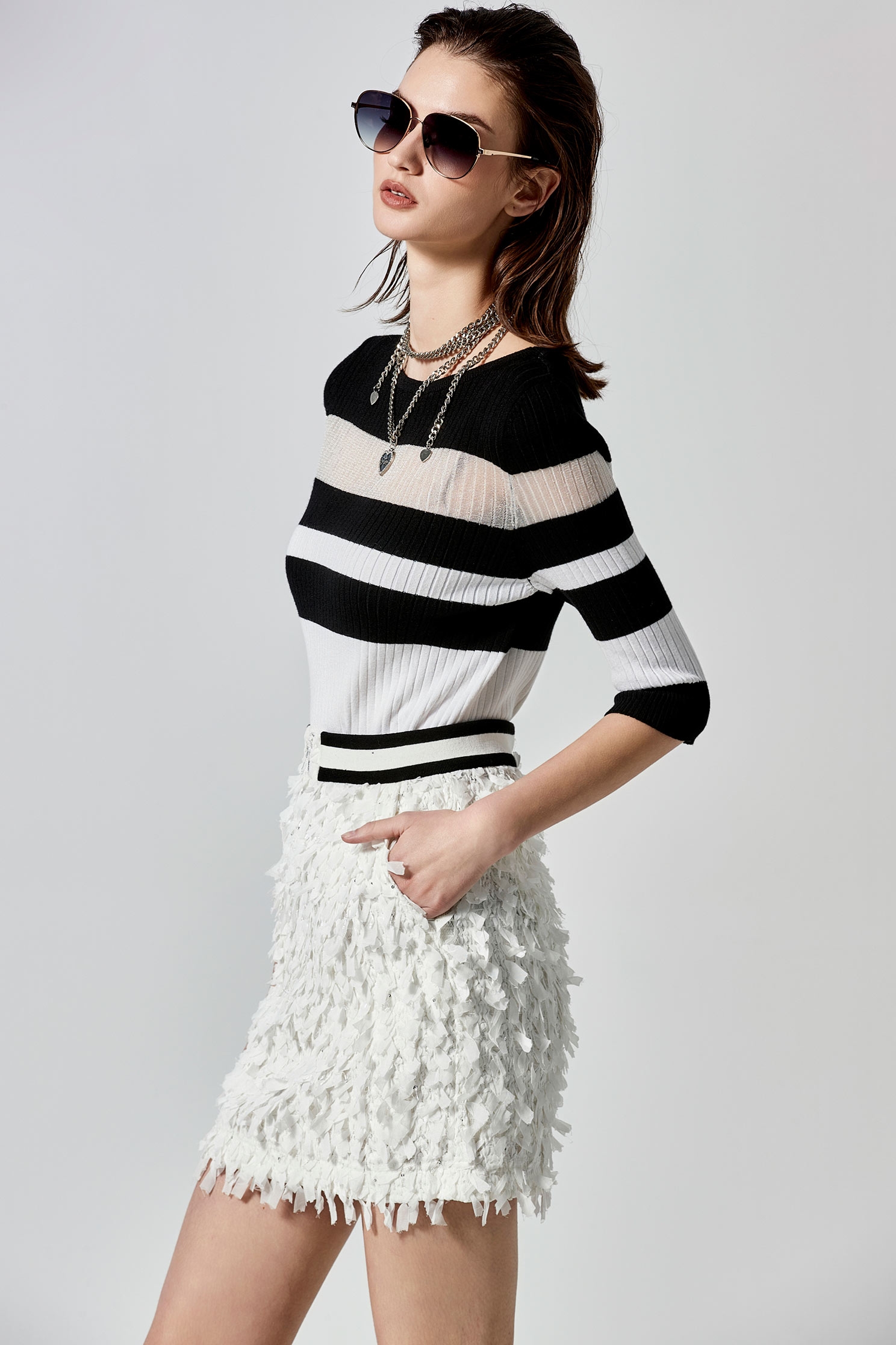 Classic Stripe Knit TopClassic Stripe Knit Top,Season (SS) Look,Knitted,Knitted tops