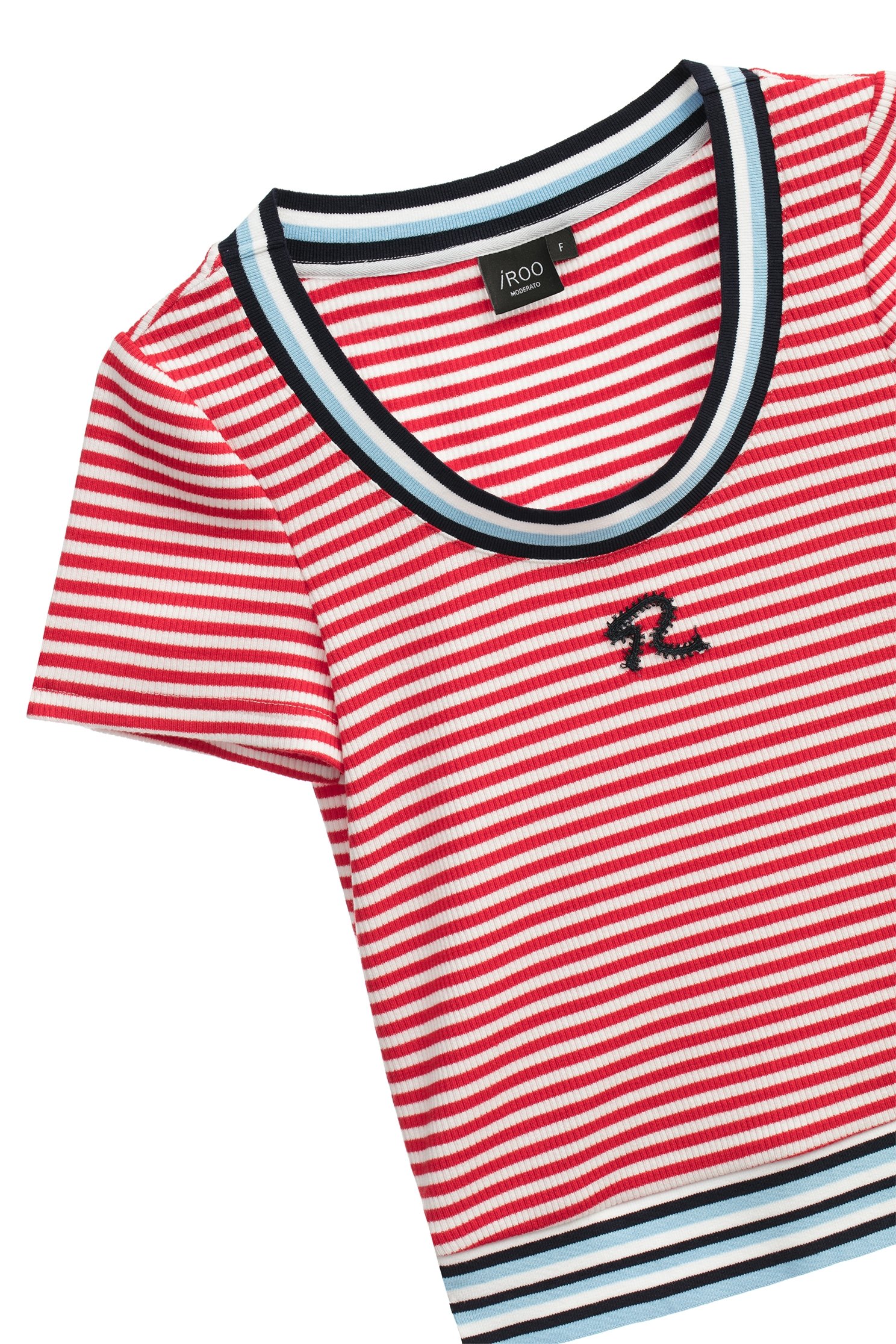 Red White Stripe Short Sleeve TeeRed White Stripe Short Sleeve Tee,T-shirts,Season (SS) Look,Stripe,Knitted