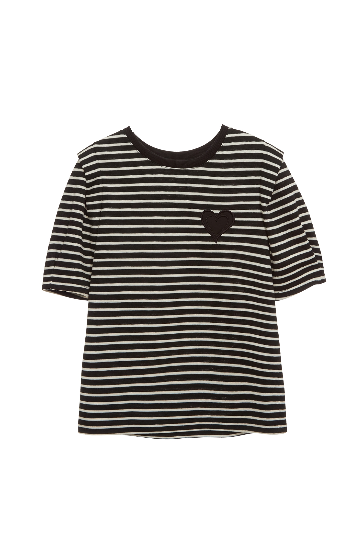 Heart Logo Stripe TeeHeart Logo Stripe Tee,Tops,Season (SS) Look,Short sleeve tops,Embroidered,Knitted