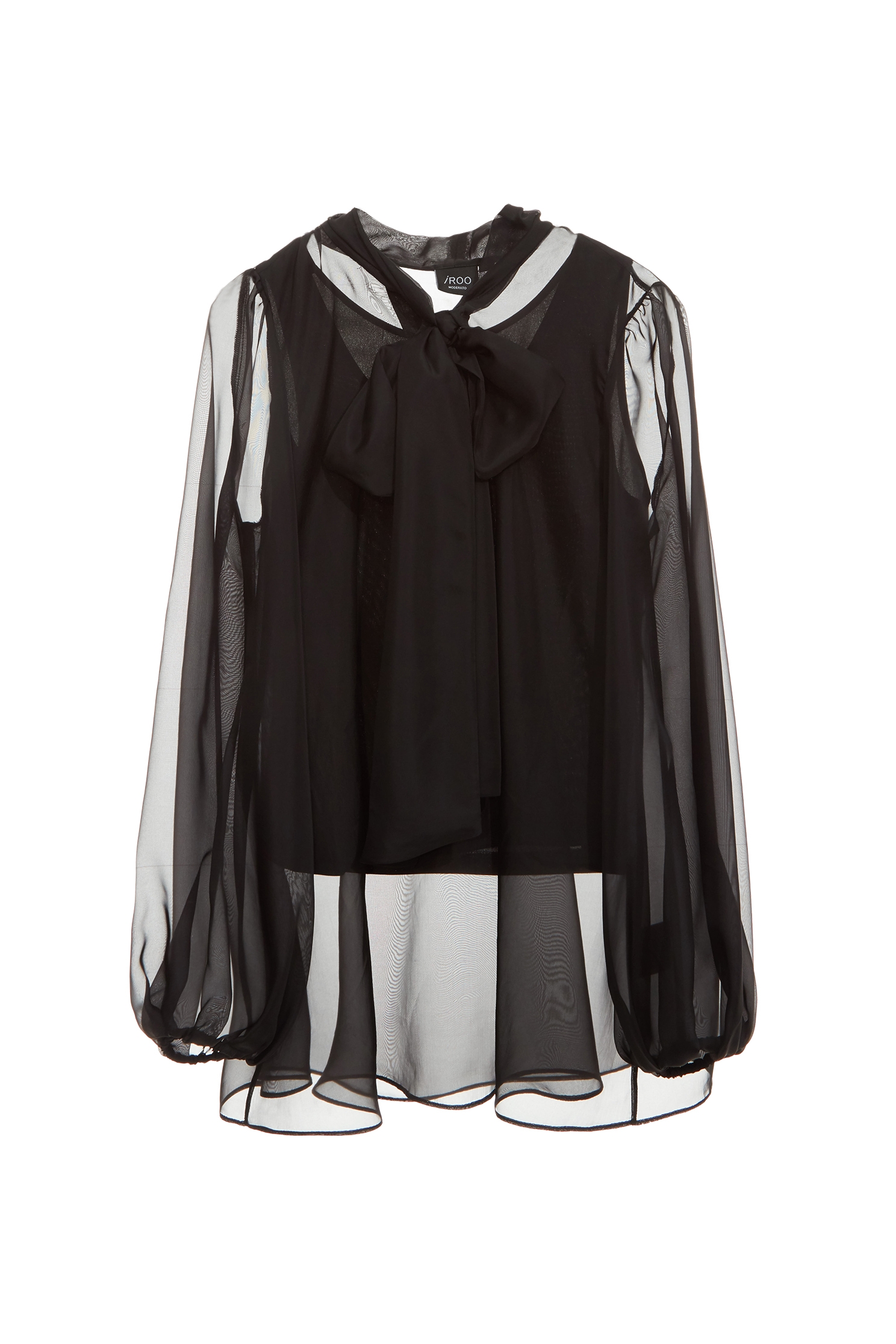 Bow Collar Black Organza TopBow Collar Black Organza Top,Tops,Under shirts,Season (SS) Look