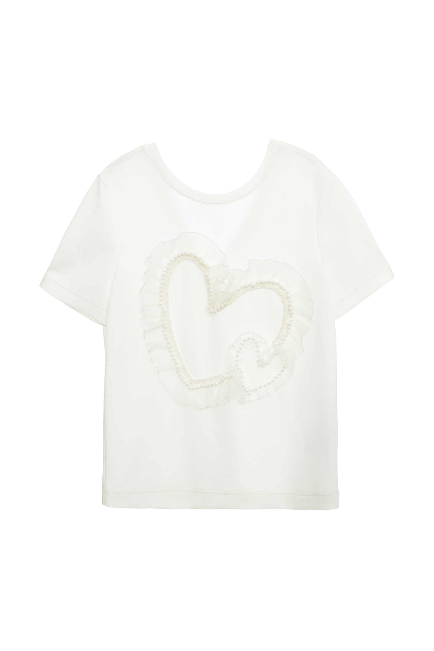 Front Heart Graphic Off White TeeFront Heart Graphic Off White Tee,Tops,Season (SS) Look,pearl,White tops