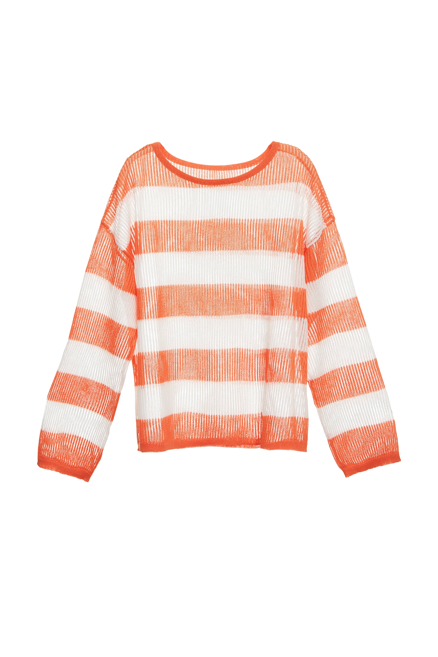 Orange Stripe Long Sleeve Knit TopOrange Stripe Long Sleeve Knit Top,Tops,Season (SS) Look,Stripe,Knitted,Knitted tops,Knitted tops