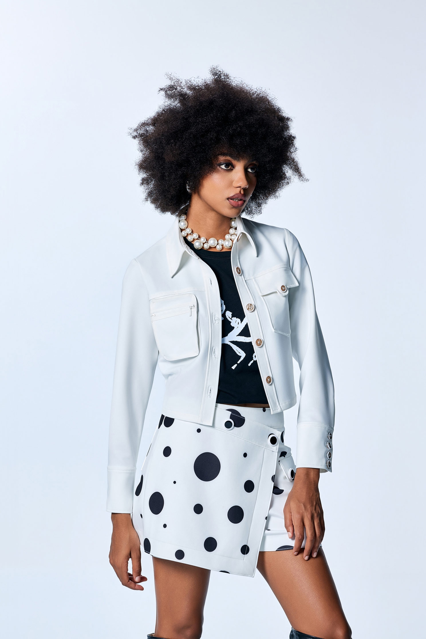 Asymmetric Pockets Crop JacketAsymmetric Pockets Crop Jacket,Outerwear,Season (SS) Look,Blouses