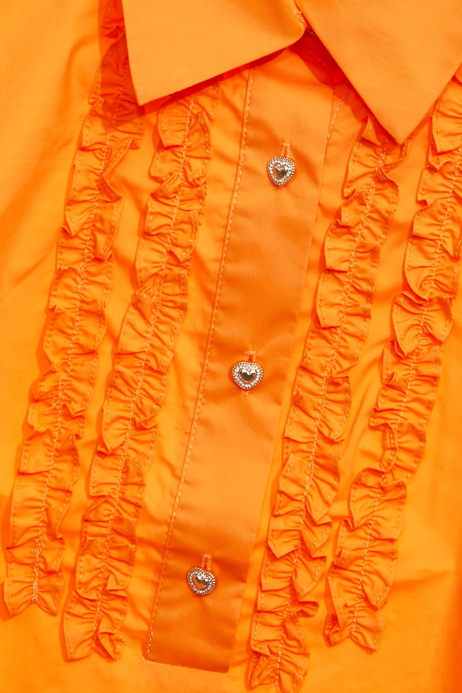 Orange Ruffle Detail BlouseOrange Ruffle Detail Blouse,Tops,Season (SS) Look,Blouses