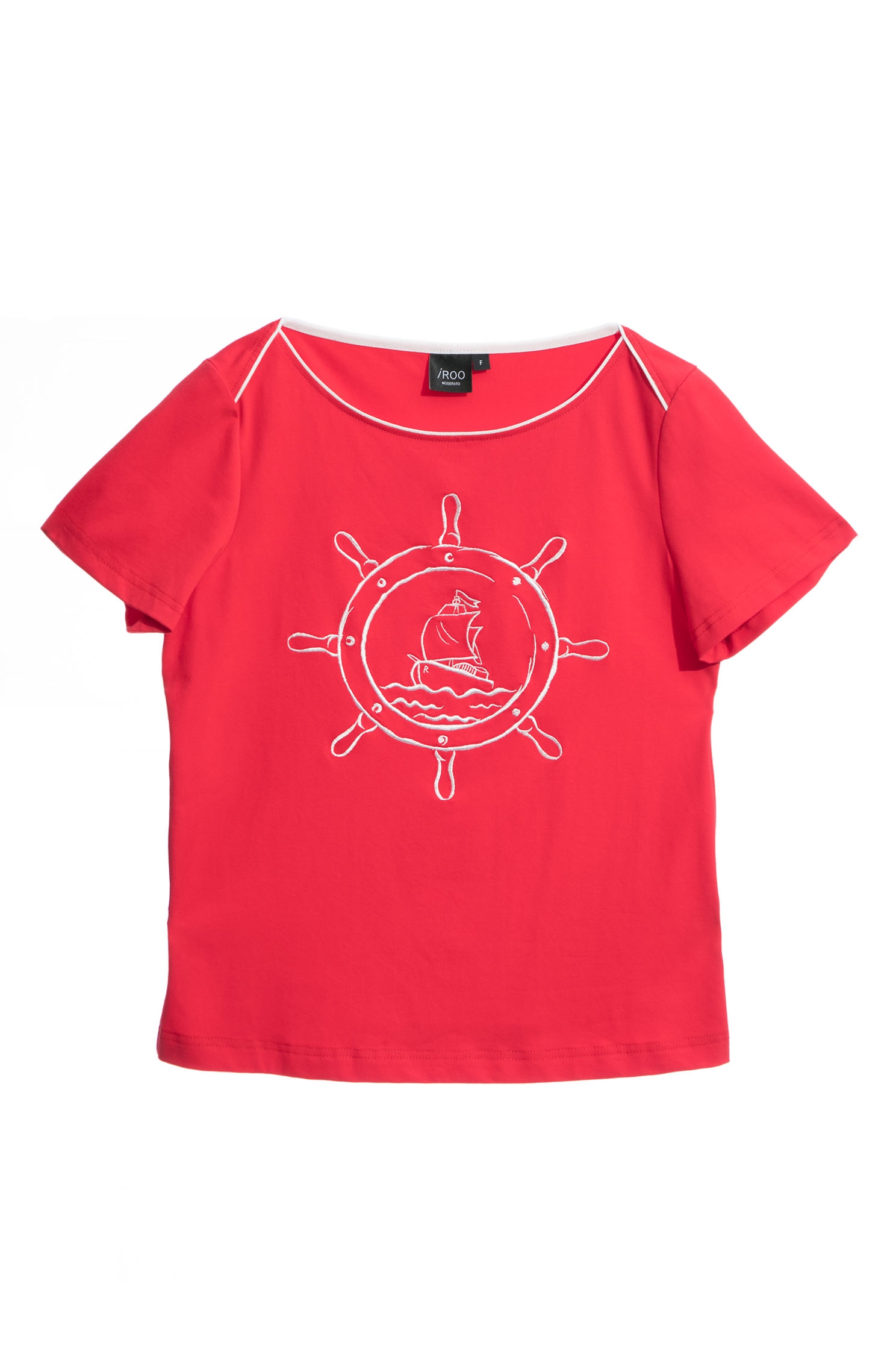 Front Embroidered Graphic TeeFront Embroidered Graphic Tee,T-shirts,Tops,Embroidered,Season (SS) Look,Cotton