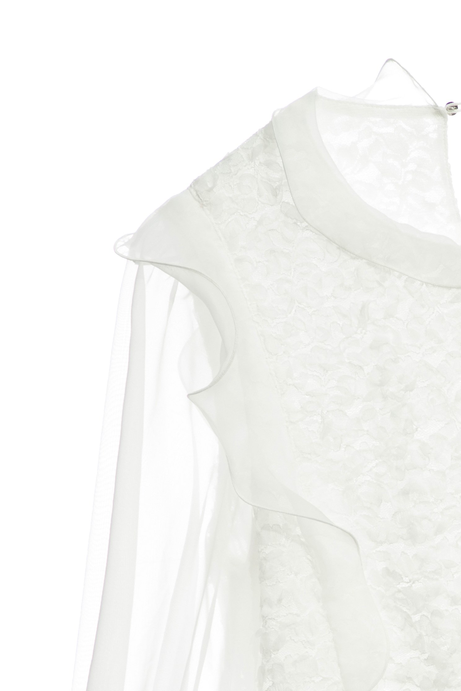 Organza Ruffle Detail 3/4 Sleeve TopOrganza Ruffle Detail 3/4 Sleeve Top,Tops,Season (SS) Look,Lace